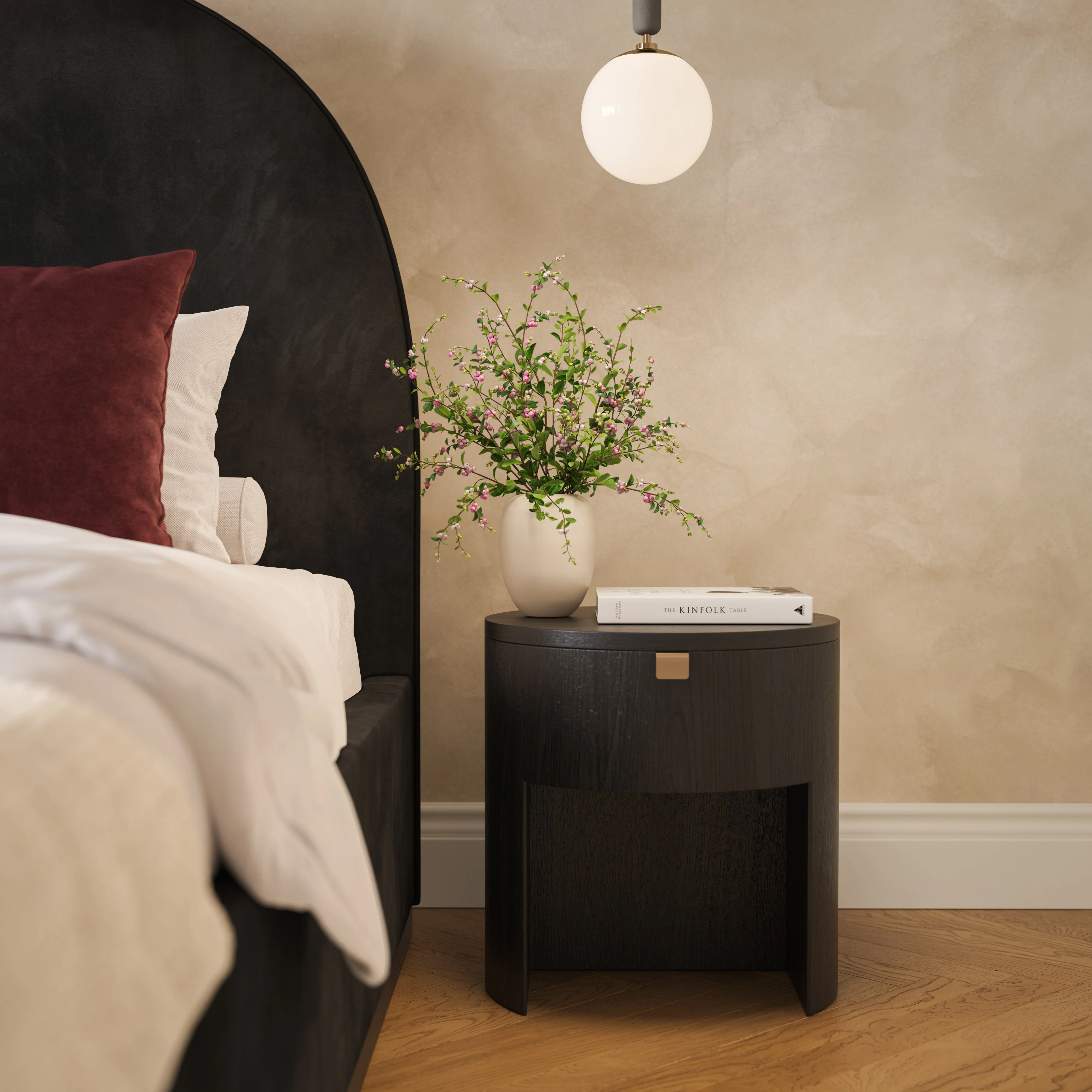 Marlow Wood Round Nightstand 29 Marlow Wood Round Nightstand