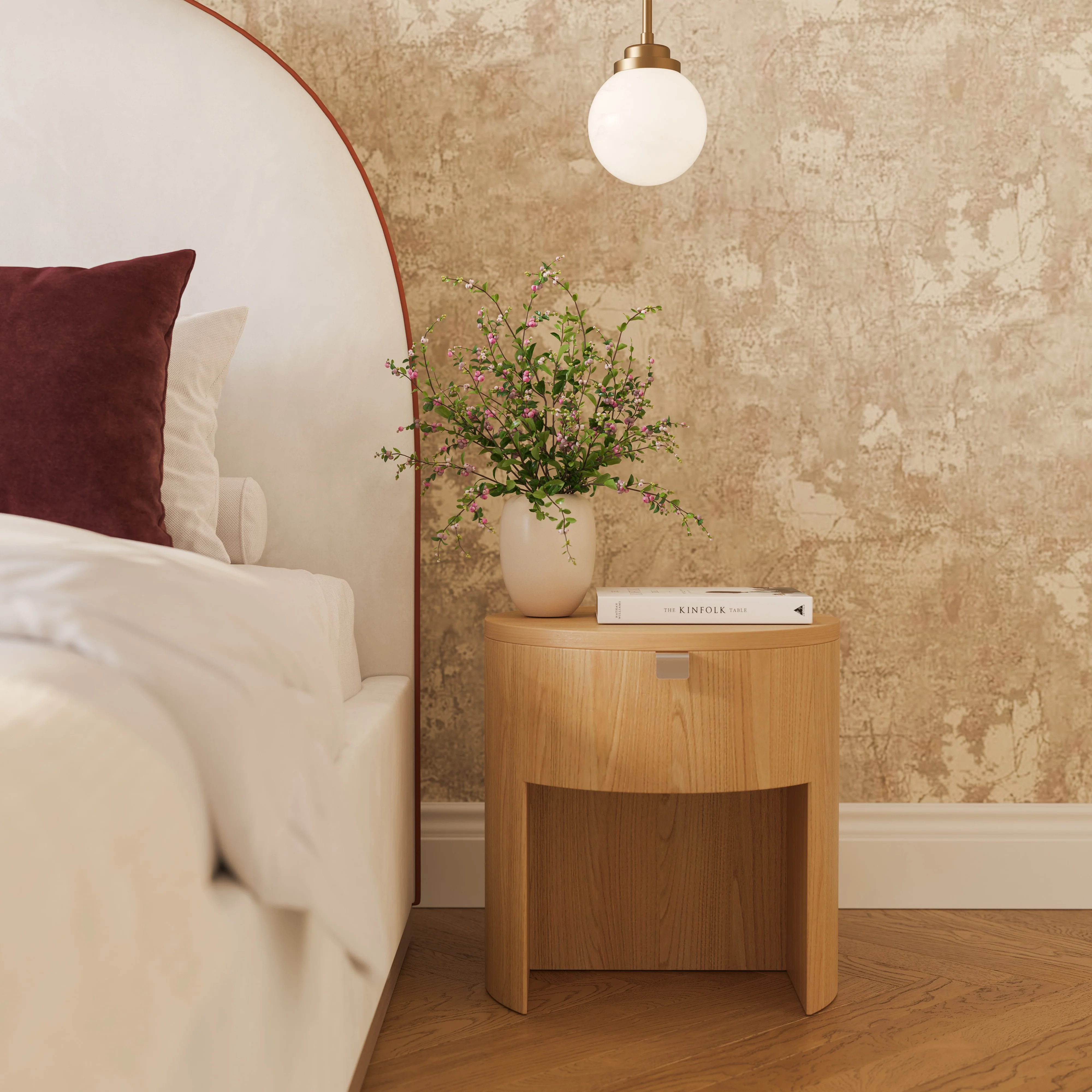 Marlow Wood Round Nightstand 20 Marlow Wood Round Nightstand