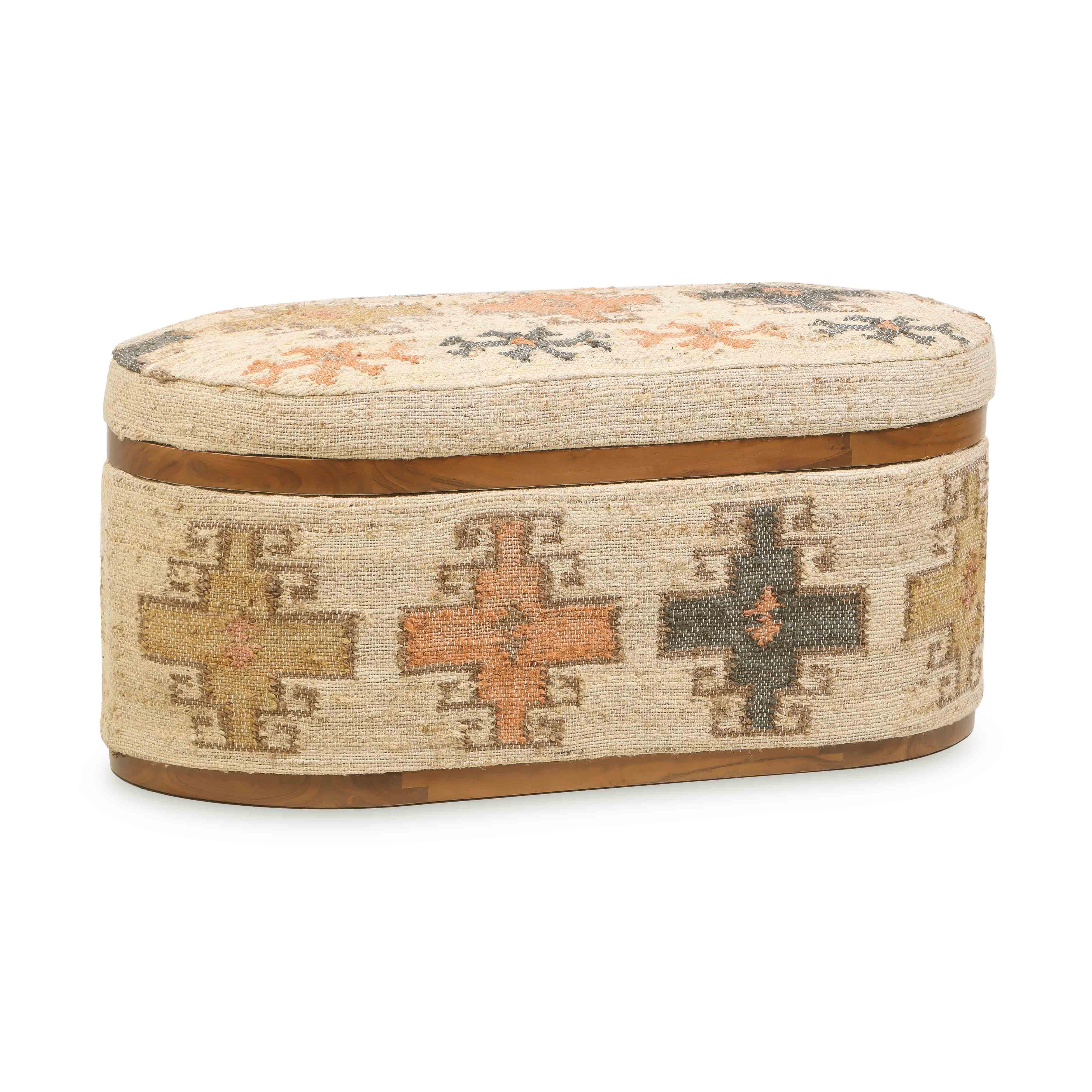 Olivier Cotton Oval Storage Ottoman 1 Olivier Cotton Oval Storage Ottoman