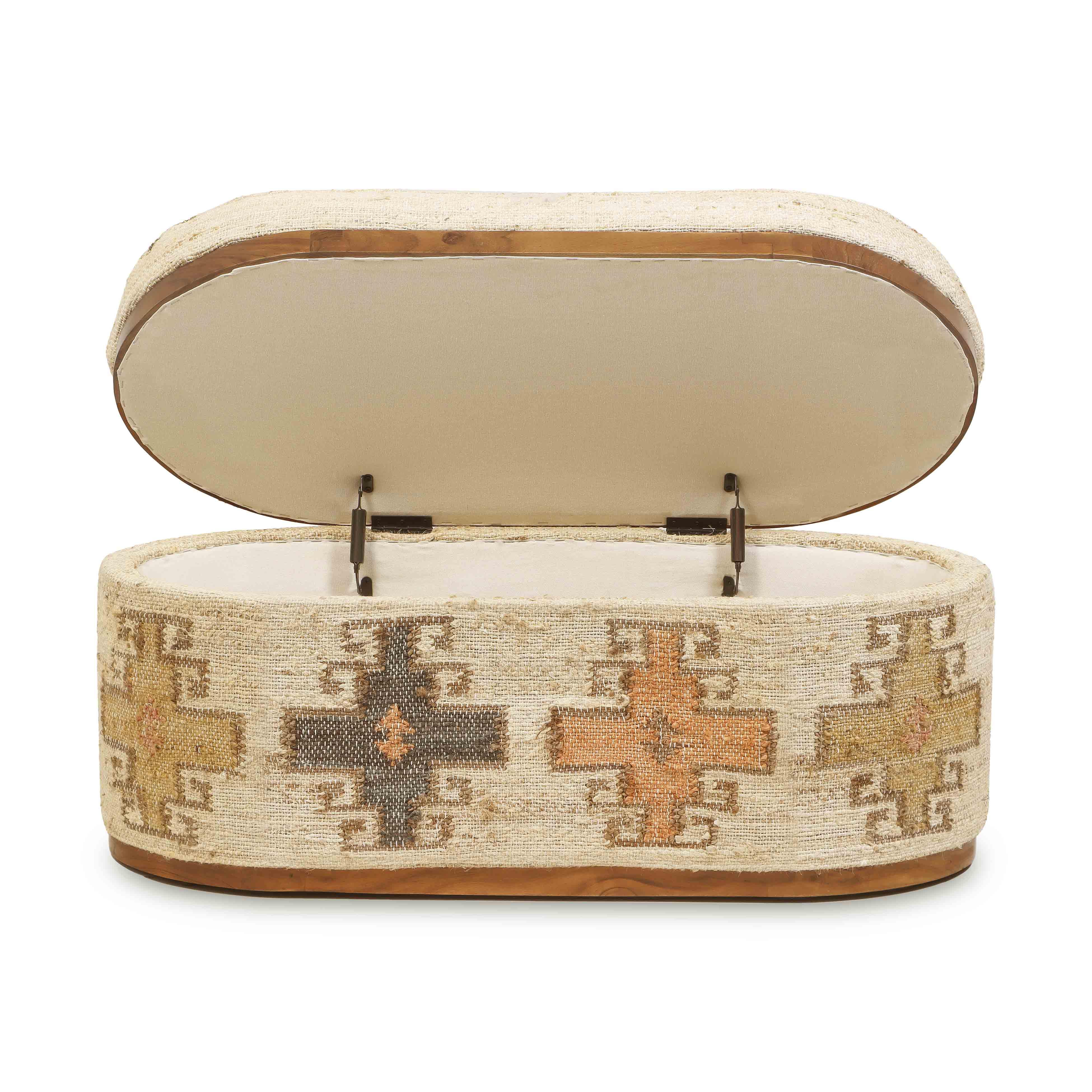Olivier Cotton Oval Storage Ottoman 12 Olivier Cotton Oval Storage Ottoman