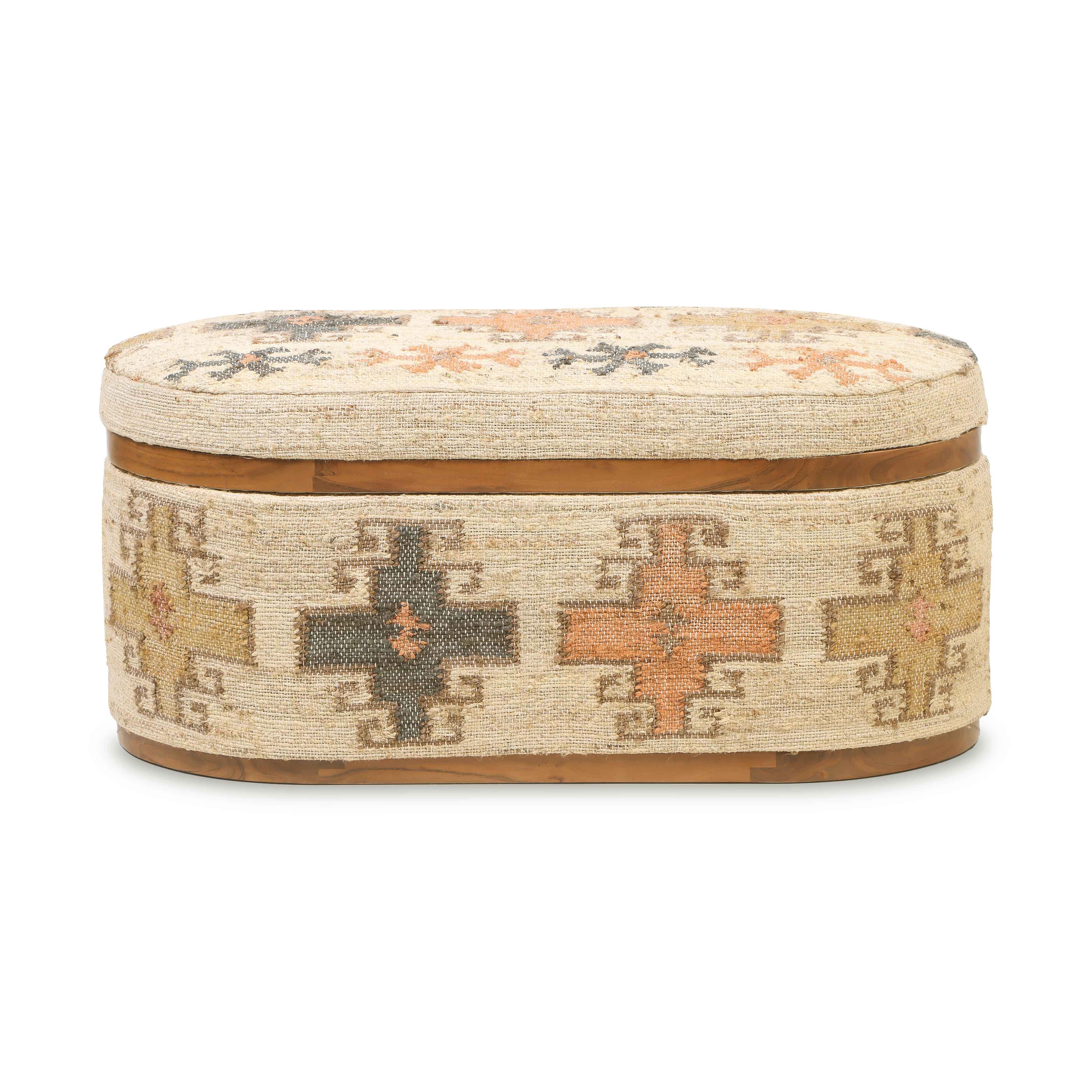 Olivier Cotton Oval Storage Ottoman 13 Olivier Cotton Oval Storage Ottoman