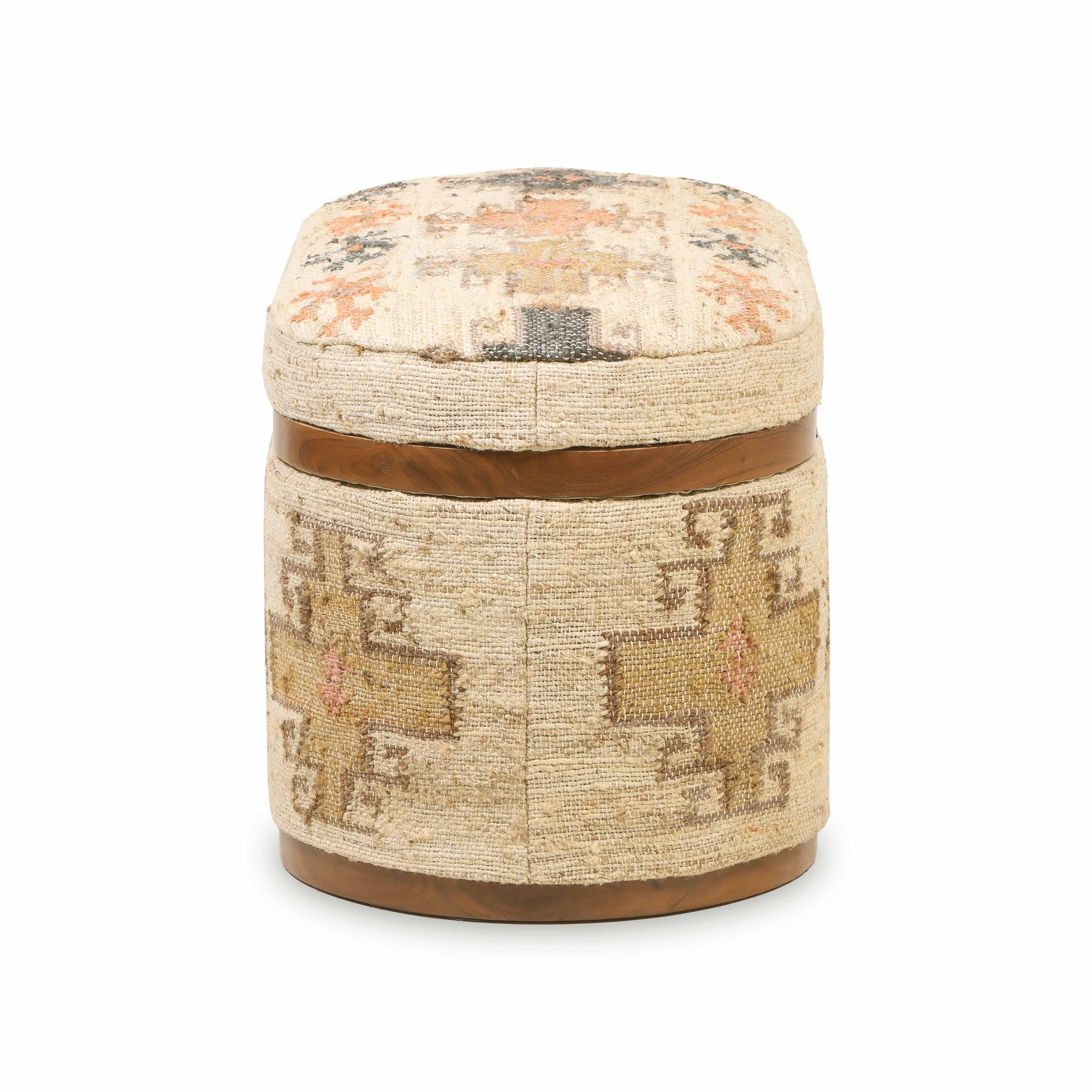 Olivier Cotton Oval Storage Ottoman 15 Olivier Cotton Oval Storage Ottoman
