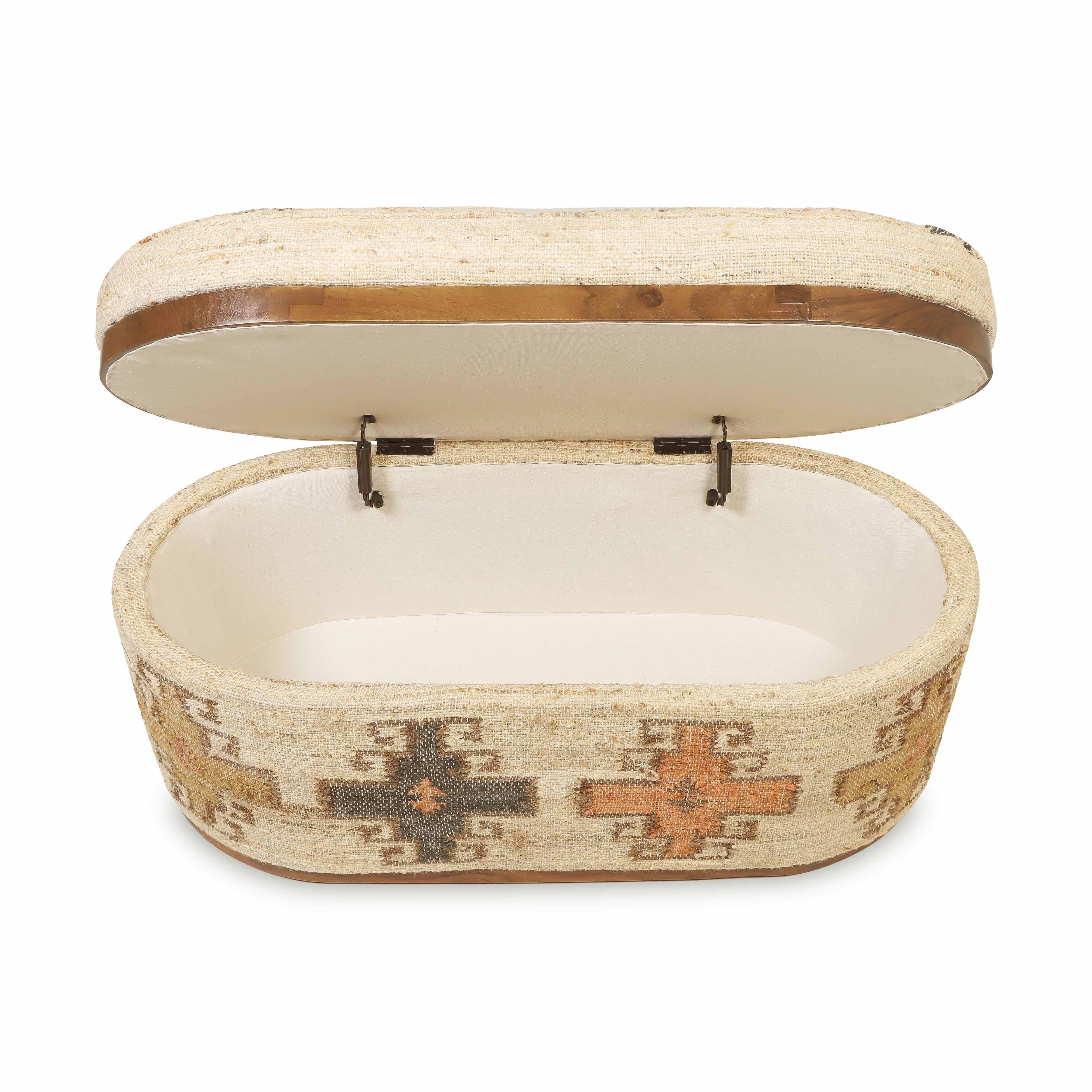 Olivier Cotton Oval Storage Ottoman 16 Olivier Cotton Oval Storage Ottoman