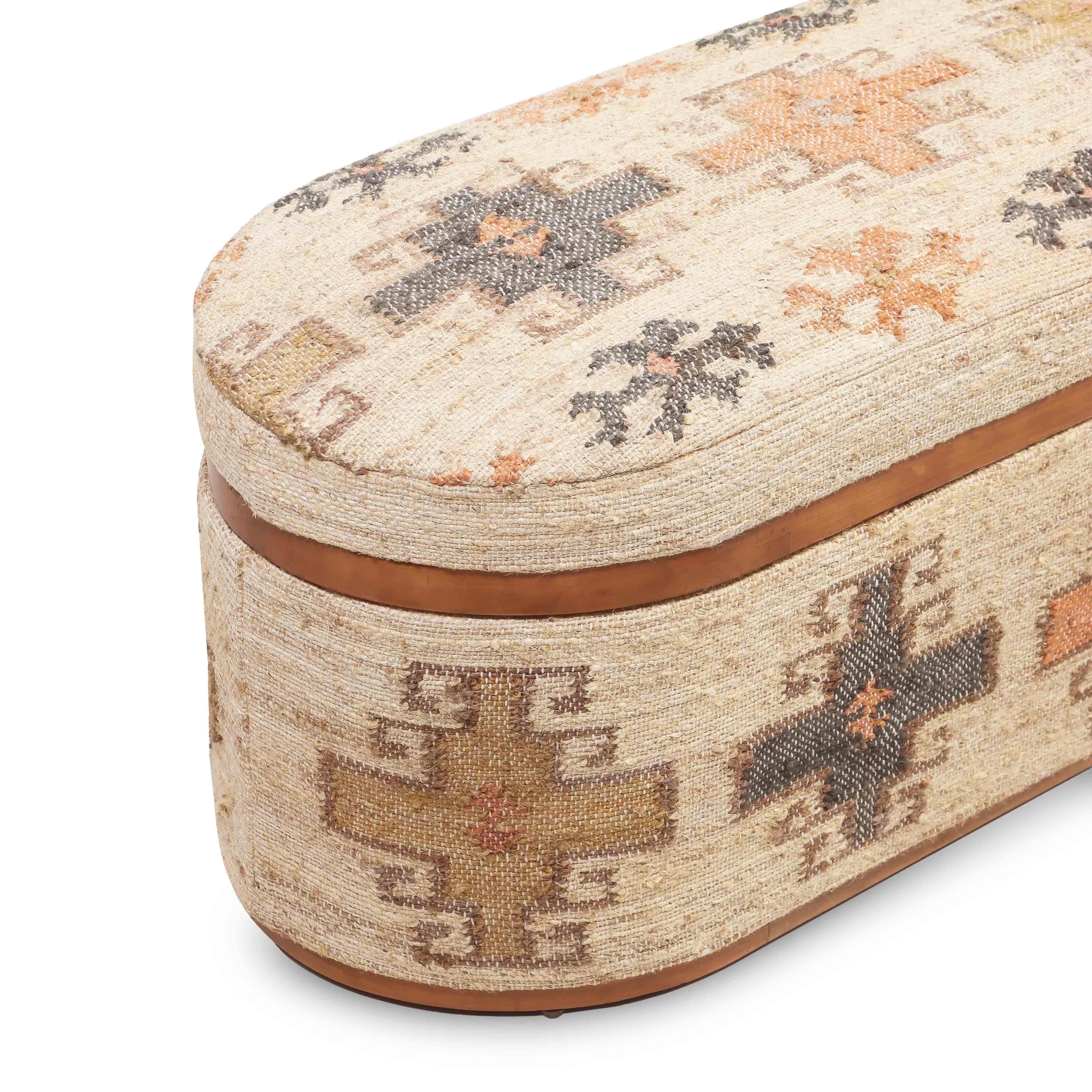 Olivier Cotton Oval Storage Ottoman 17 Olivier Cotton Oval Storage Ottoman