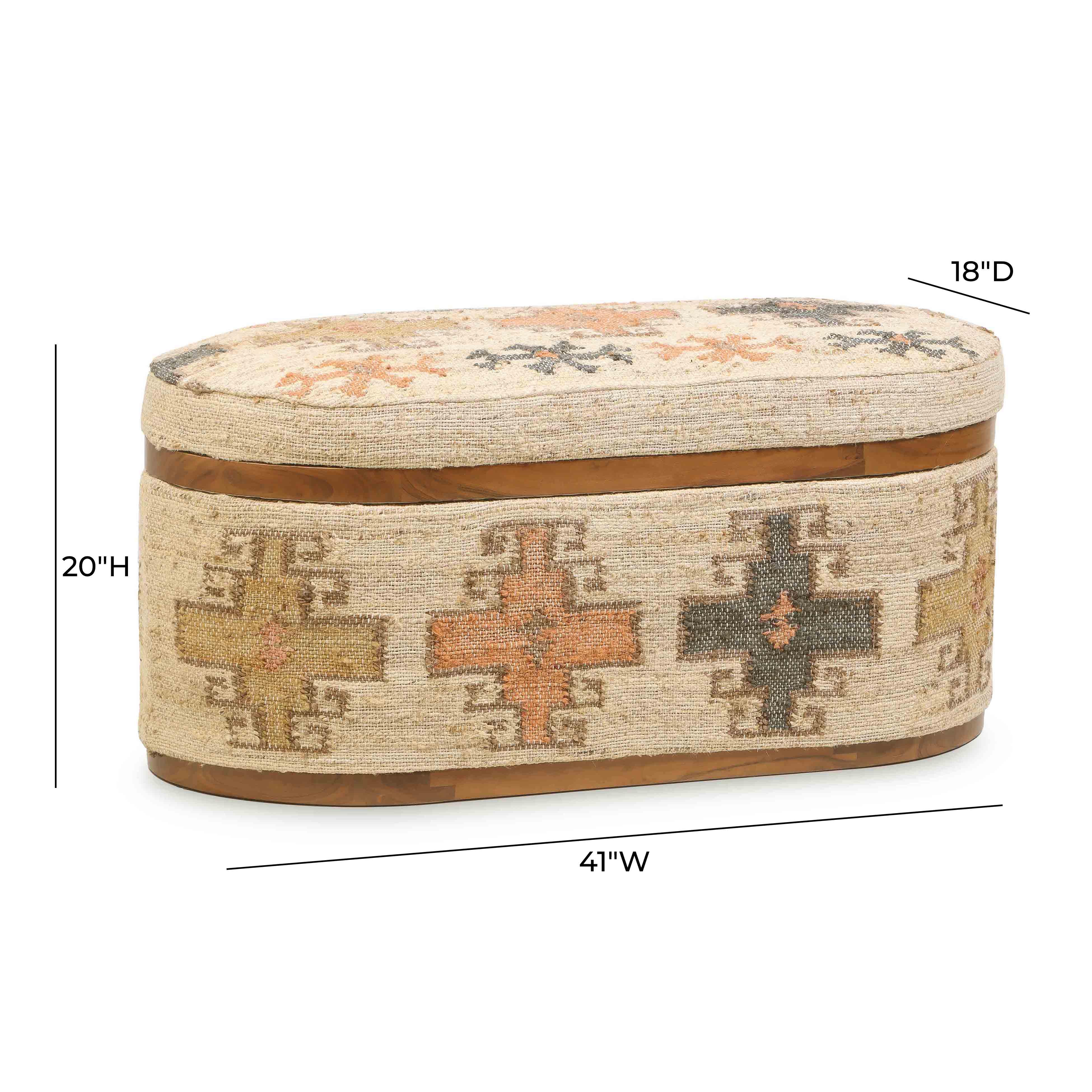 Olivier Cotton Oval Storage Ottoman 18 Olivier Cotton Oval Storage Ottoman