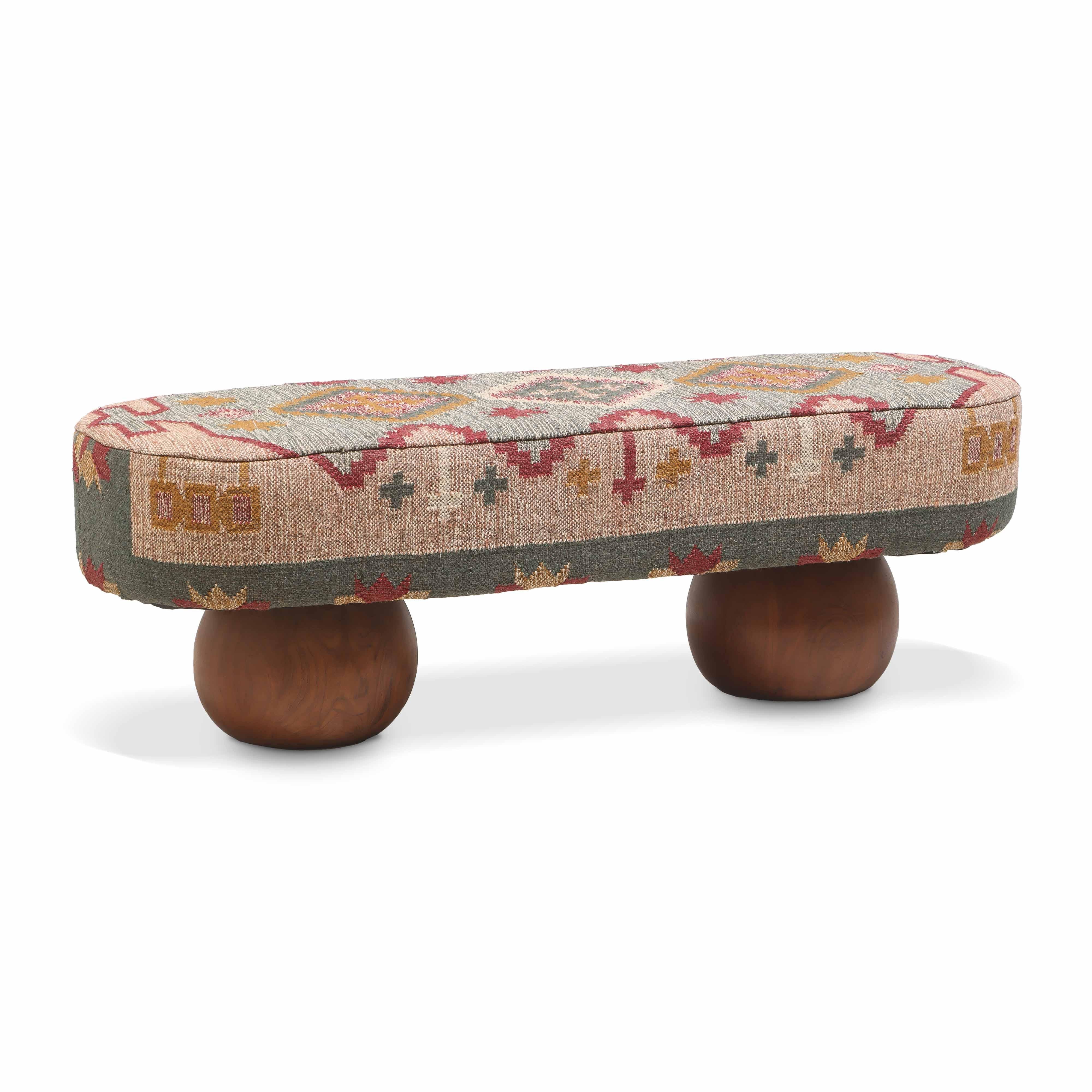 Rizi Textured Wool Upholstered Bench 1 Rizi Textured Wool Upholstered Bench