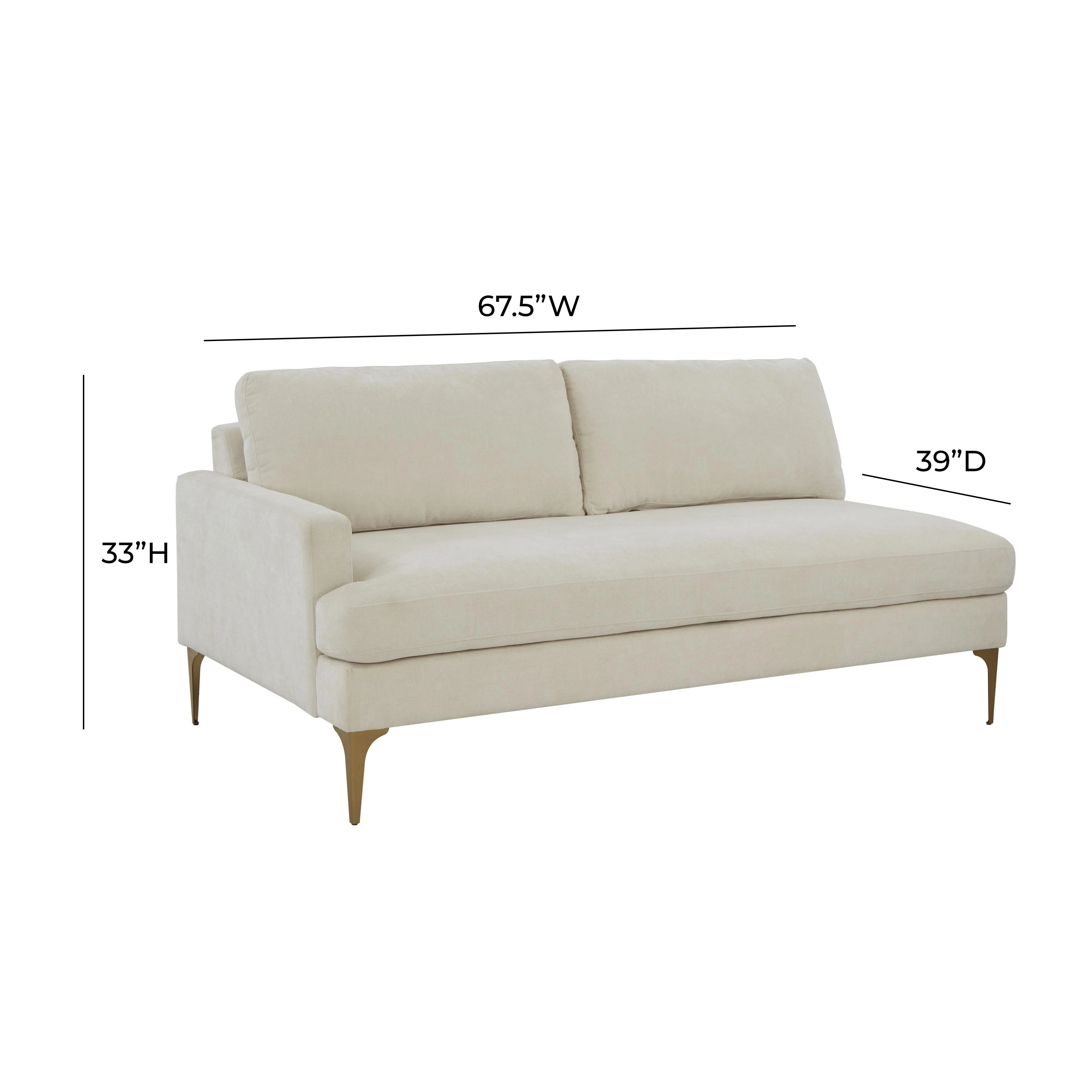 Serena Velvet Modular Loveseat 40 Serena Velvet Modular Loveseat