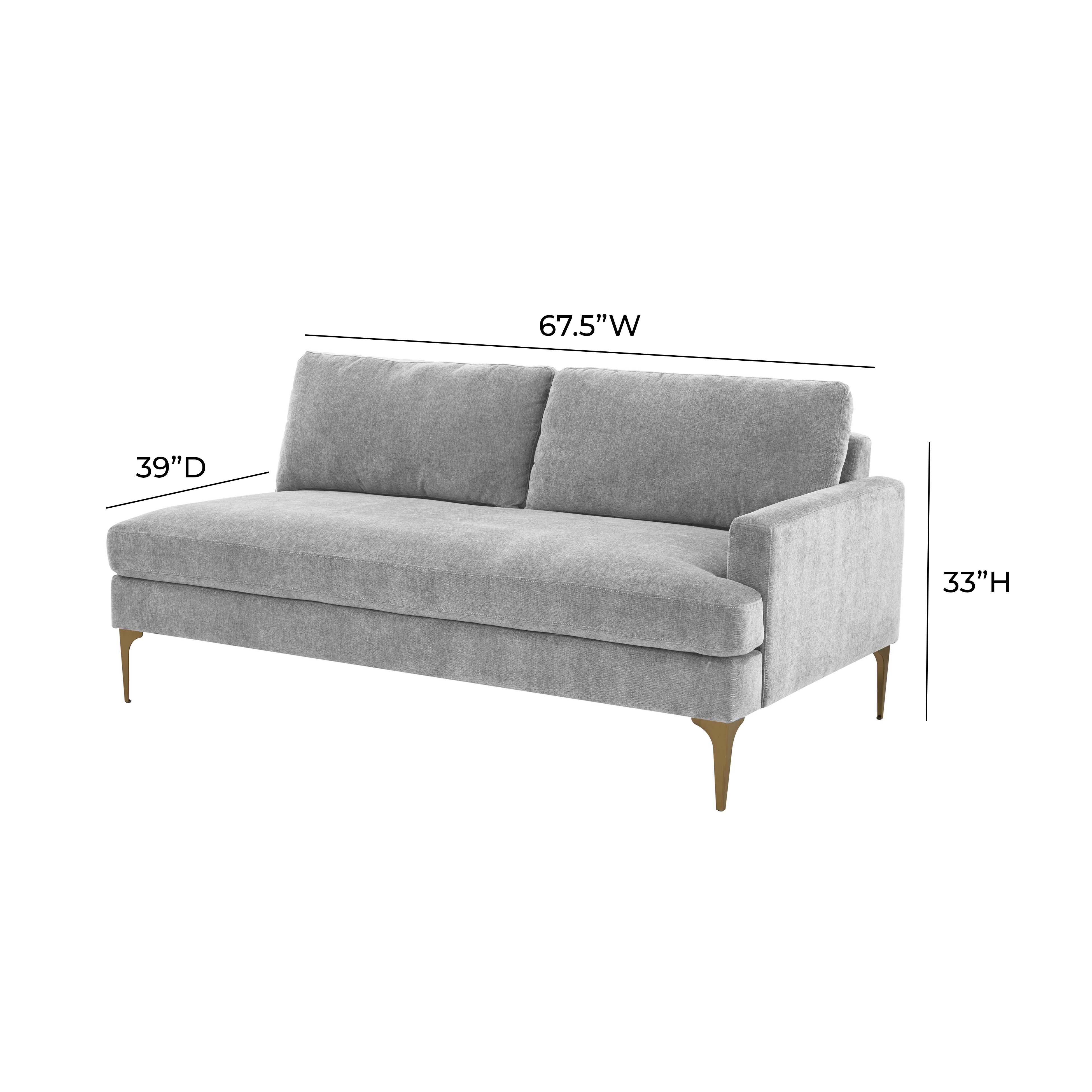 Serena Velvet Modular Loveseat 55 Serena Velvet Modular Loveseat