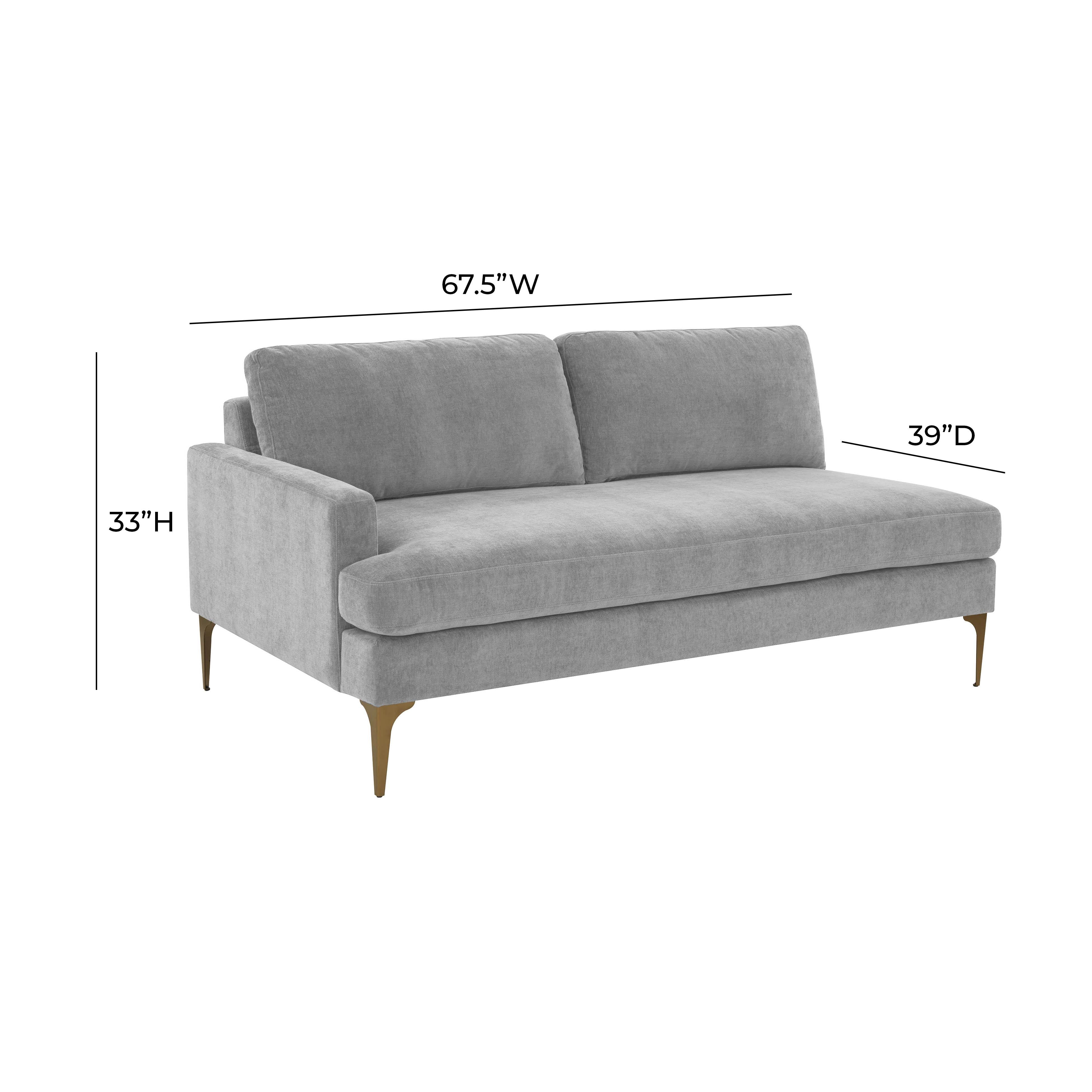Serena Velvet Modular Loveseat 60 Serena Velvet Modular Loveseat