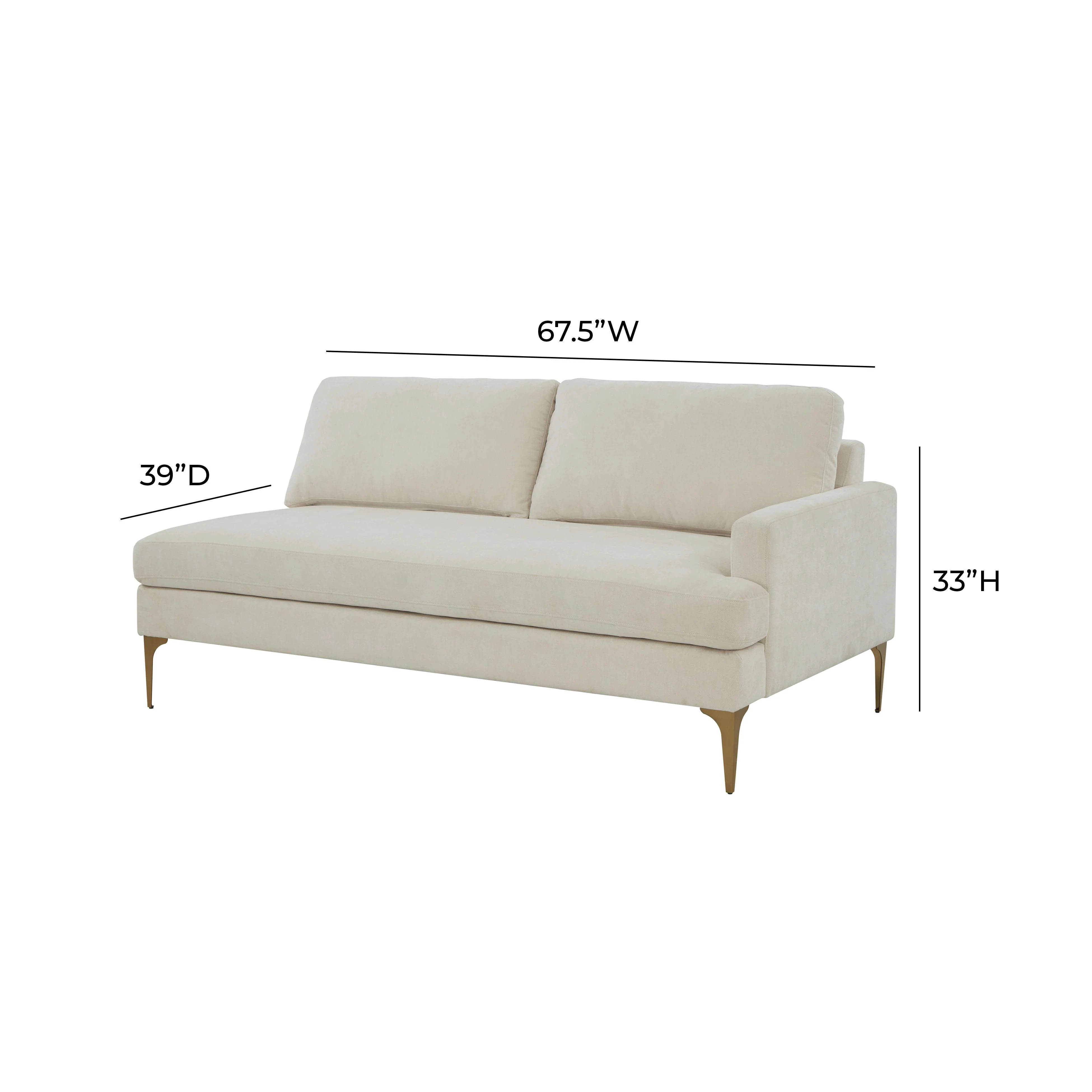 Serena Velvet Modular Loveseat 35 Serena Velvet Modular Loveseat