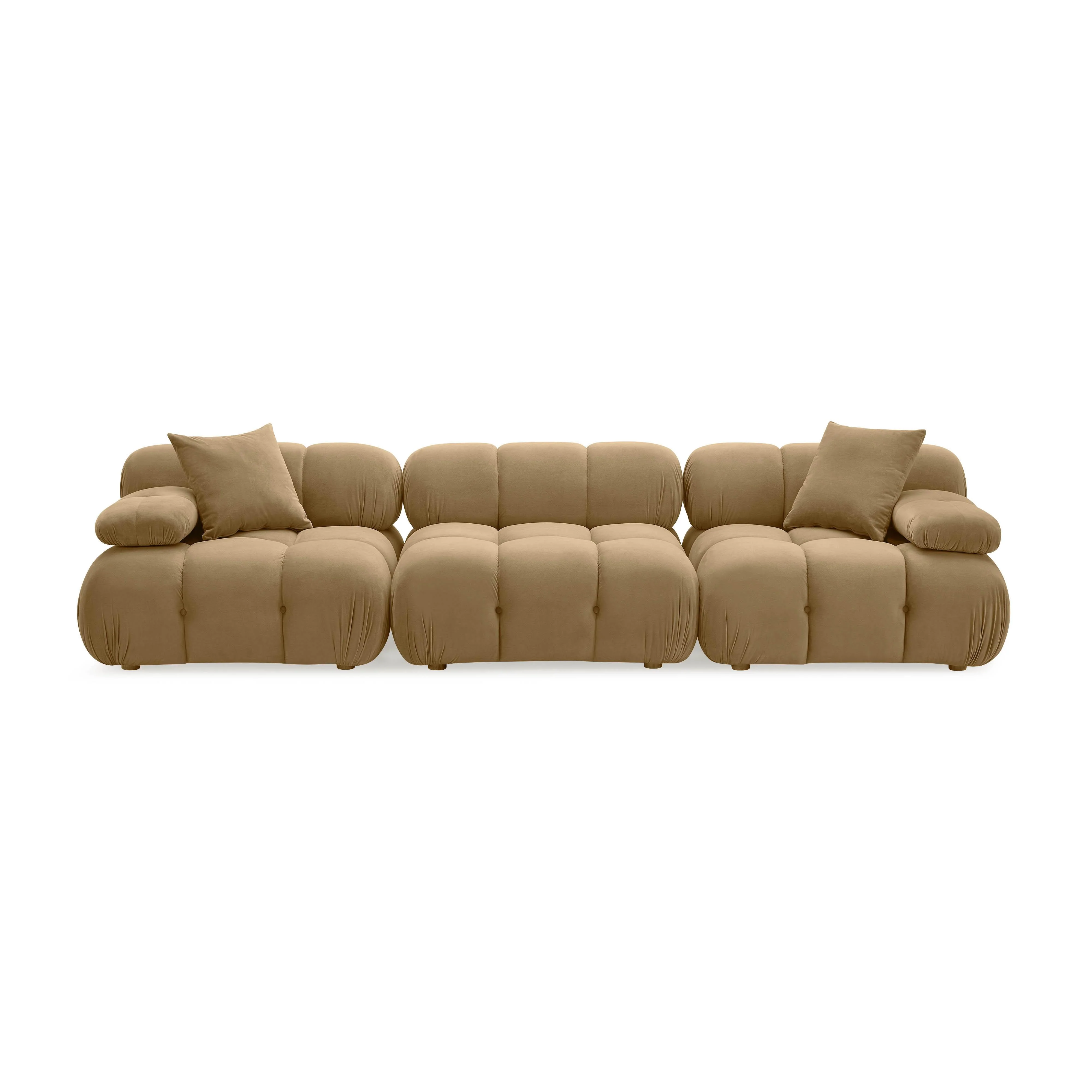 Calliope Cafe Au Lait Performance Velvet Modular Sofa 9 Calliope Cafe Au Lait Performance Velvet Modular Sofa