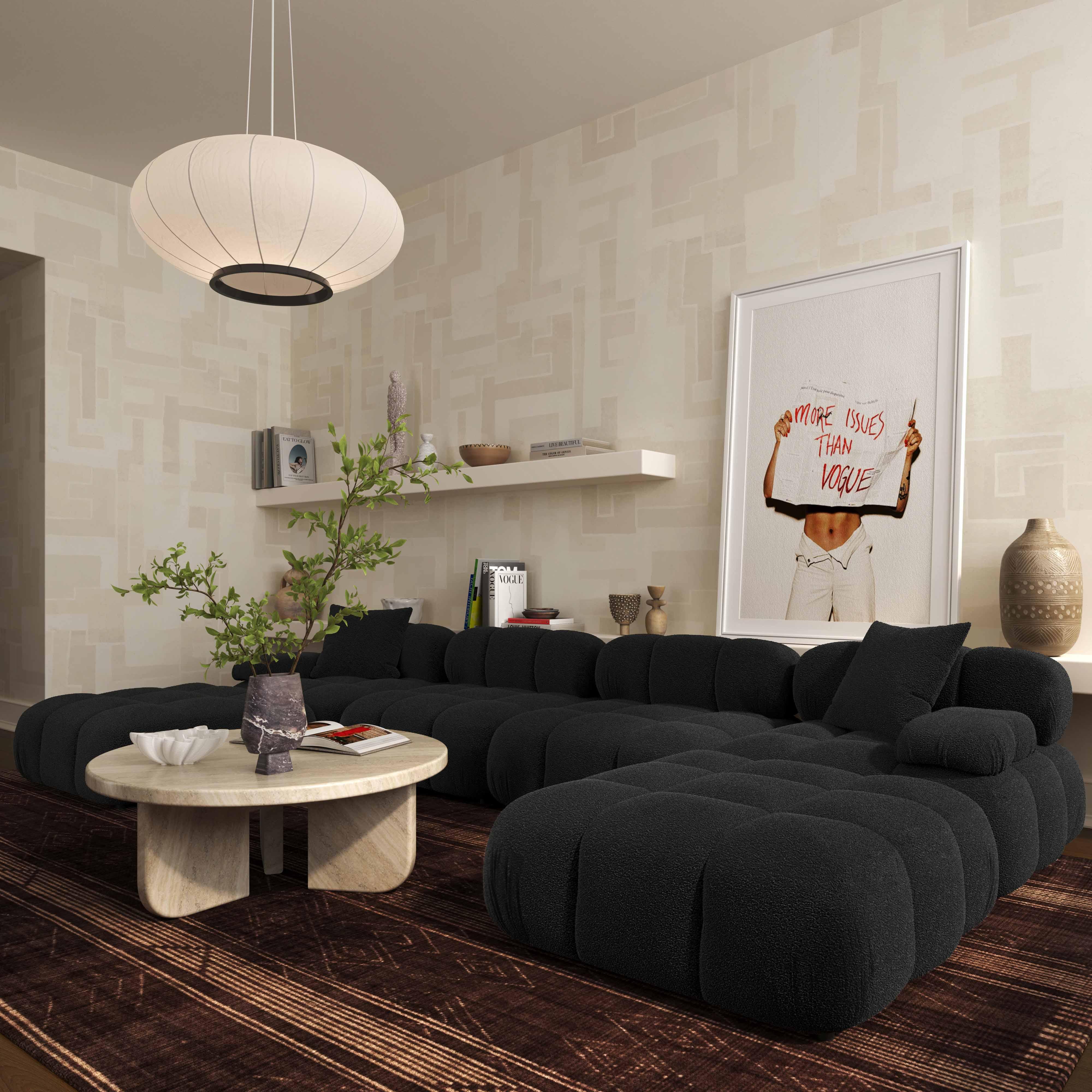 Calliope Vegan Shearling Modular Armless Chair 22 Calliope Vegan Shearling Modular Armless Chair