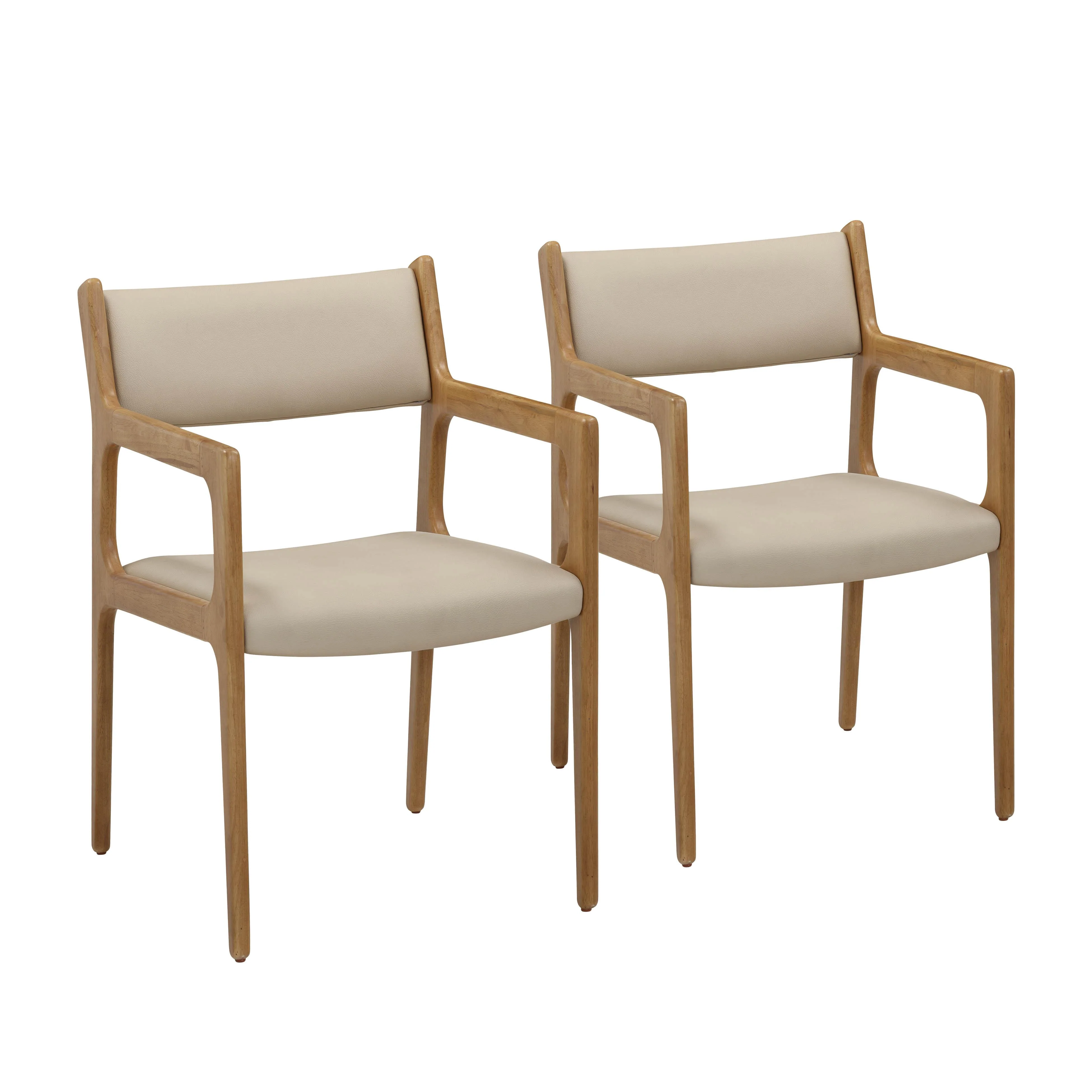 Ari Cream Performance Vegan Leather Dining Chair - Set of 2 1 Ari Cream Performance Vegan Leather Dining Chair - Set of 2