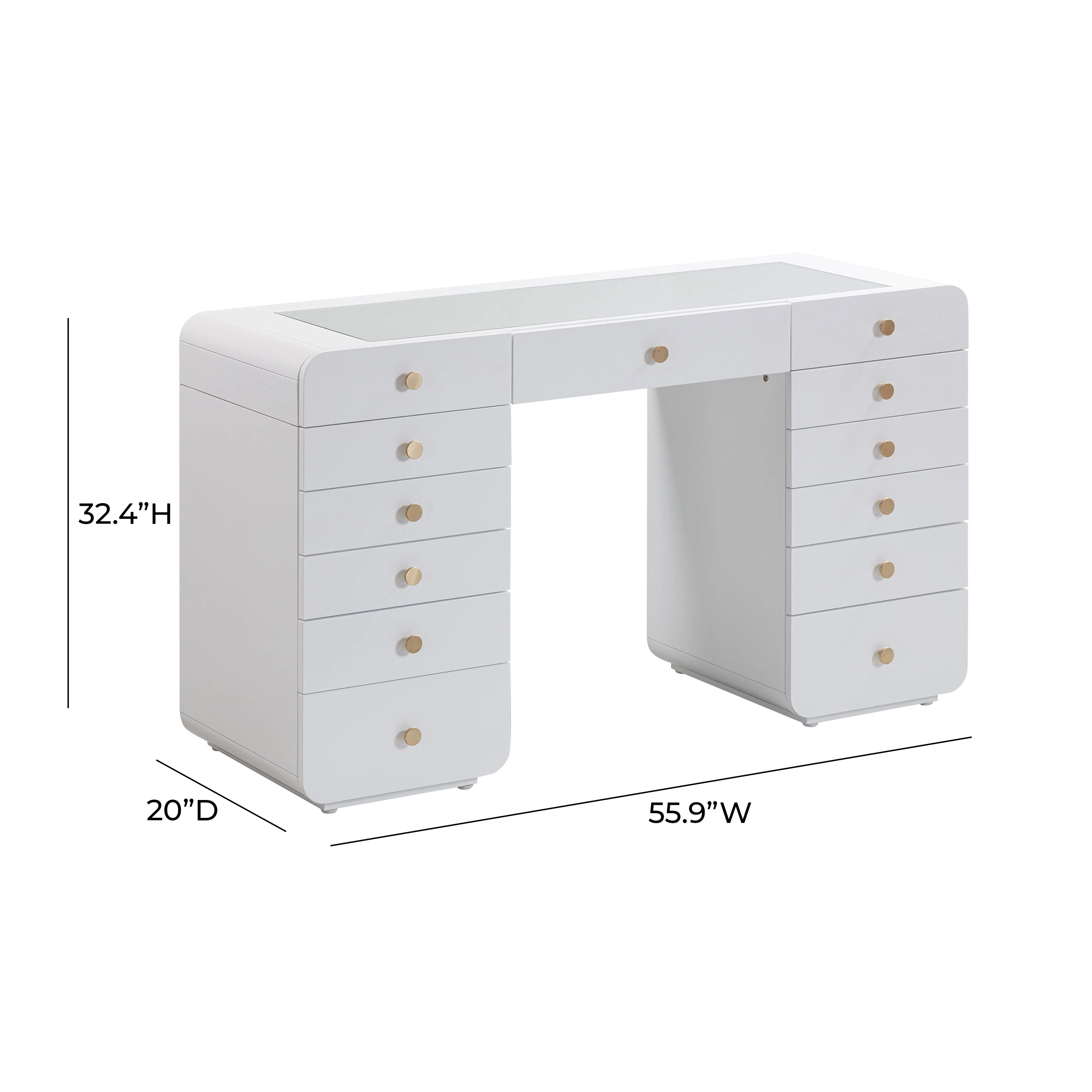 Hollywood White Desk with Vanity Mirror 16 Hollywood White Desk with Vanity Mirror