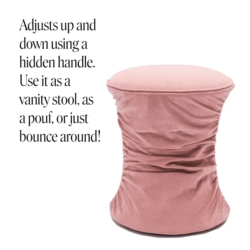 Bounce Ruched Velvet Adjustable Ottoman 27 Bounce Ruched Velvet Adjustable Ottoman