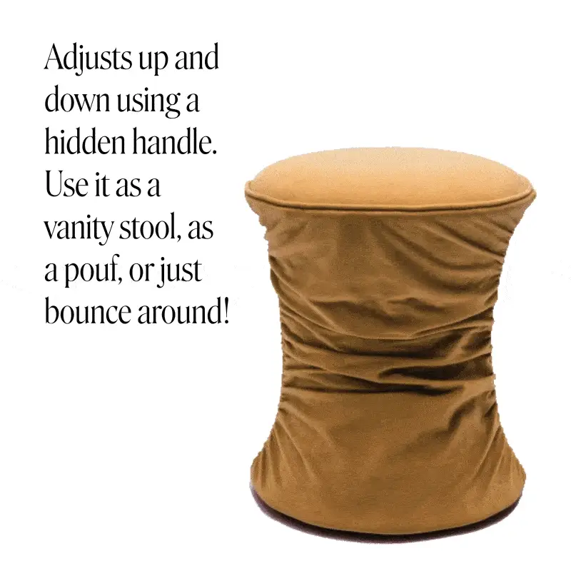 Bounce Ruched Velvet Adjustable Ottoman 19 Bounce Ruched Velvet Adjustable Ottoman