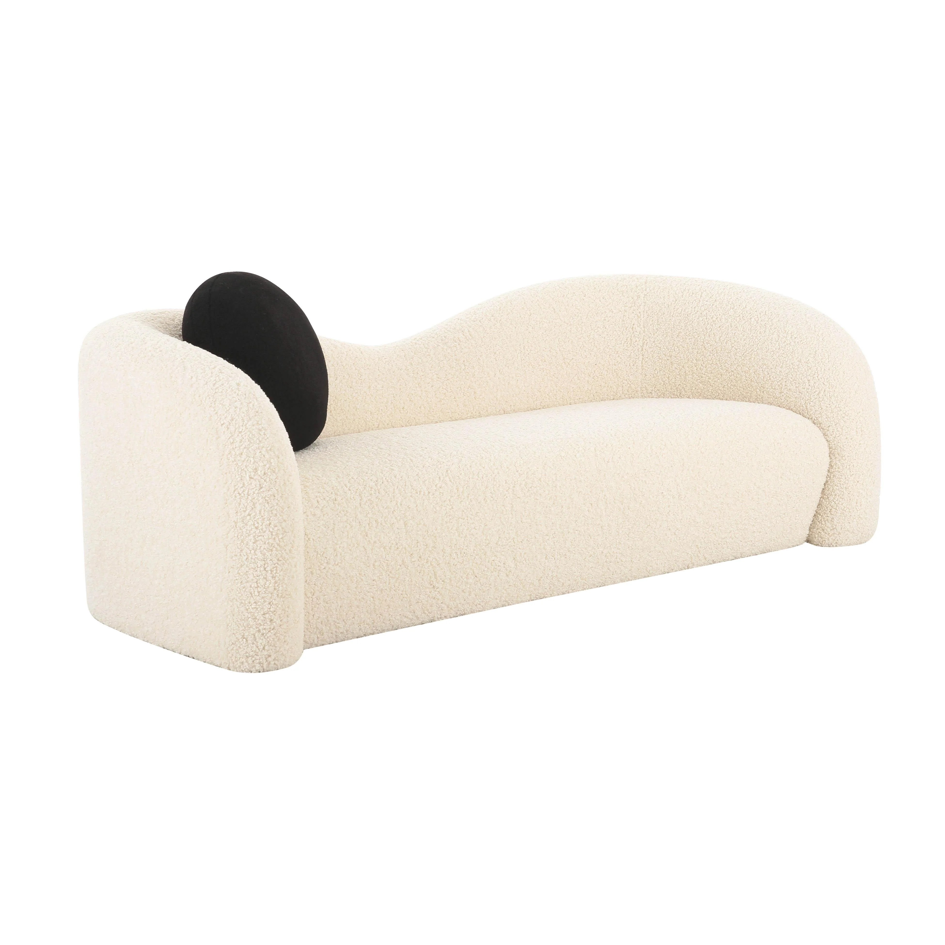 Leonie Beige Faux Shearling 84" Sofa 1 Leonie Beige Faux Shearling 84" Sofa