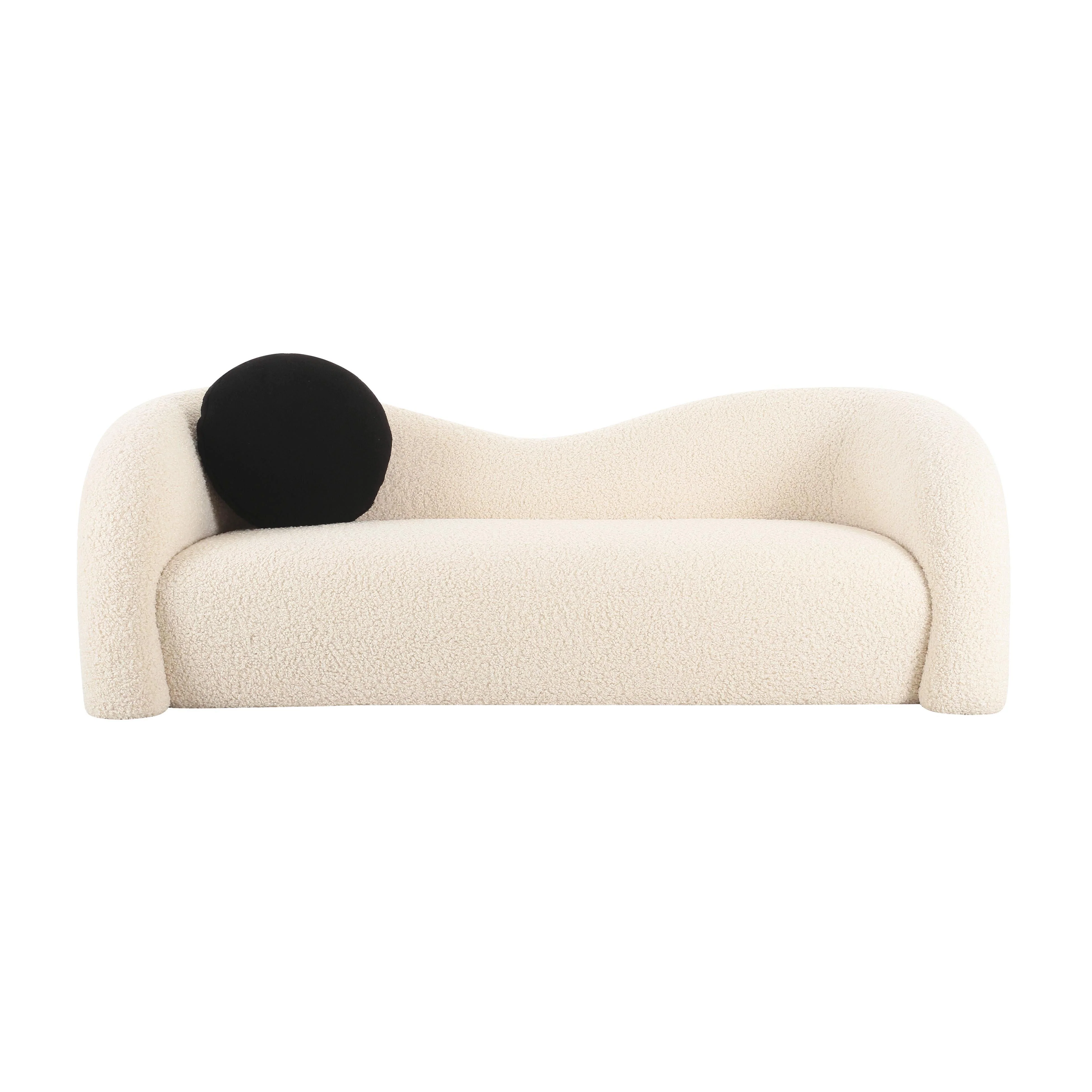 Leonie Beige Faux Shearling 84" Sofa 11 Leonie Beige Faux Shearling 84" Sofa