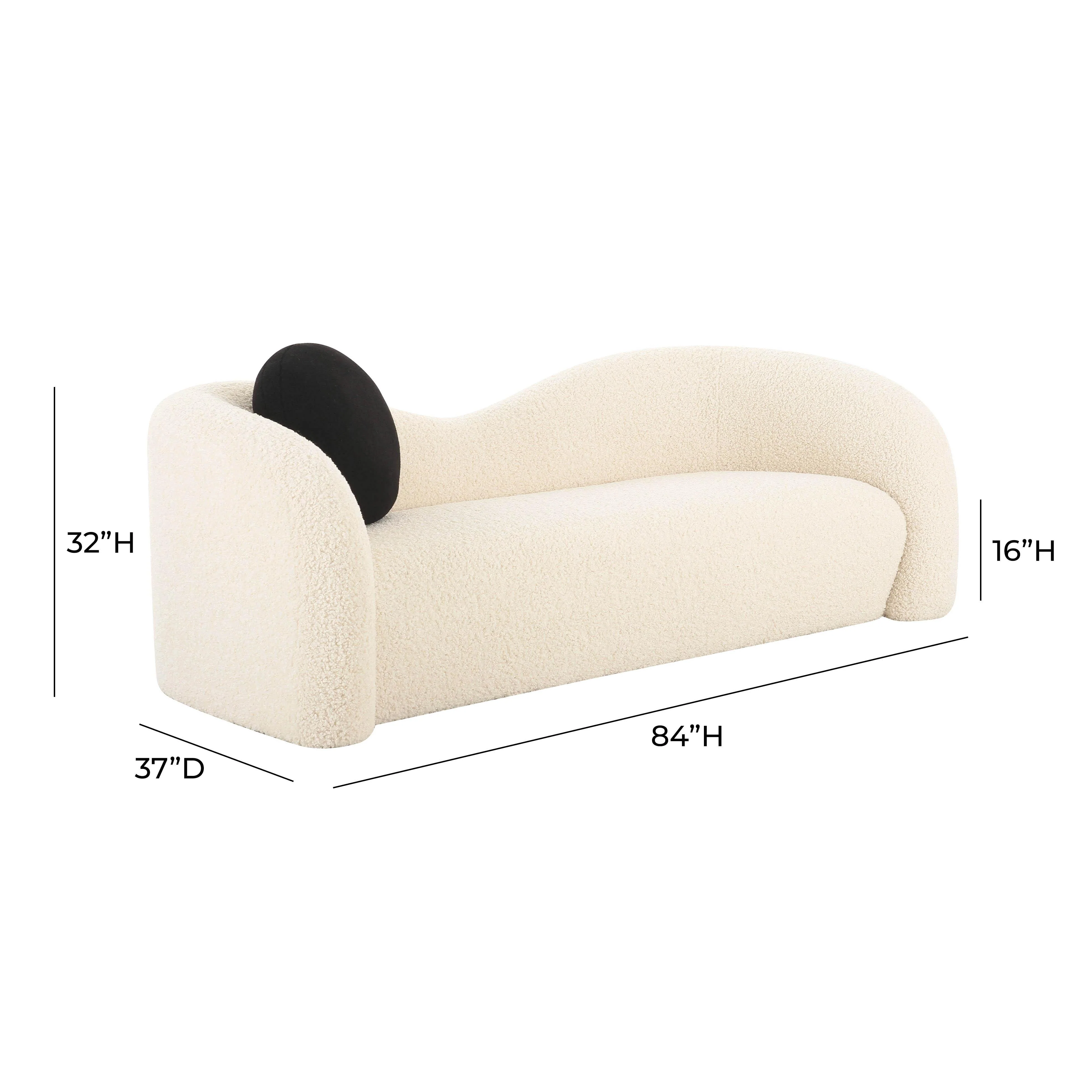Leonie Beige Faux Shearling 84" Sofa 14 Leonie Beige Faux Shearling 84" Sofa