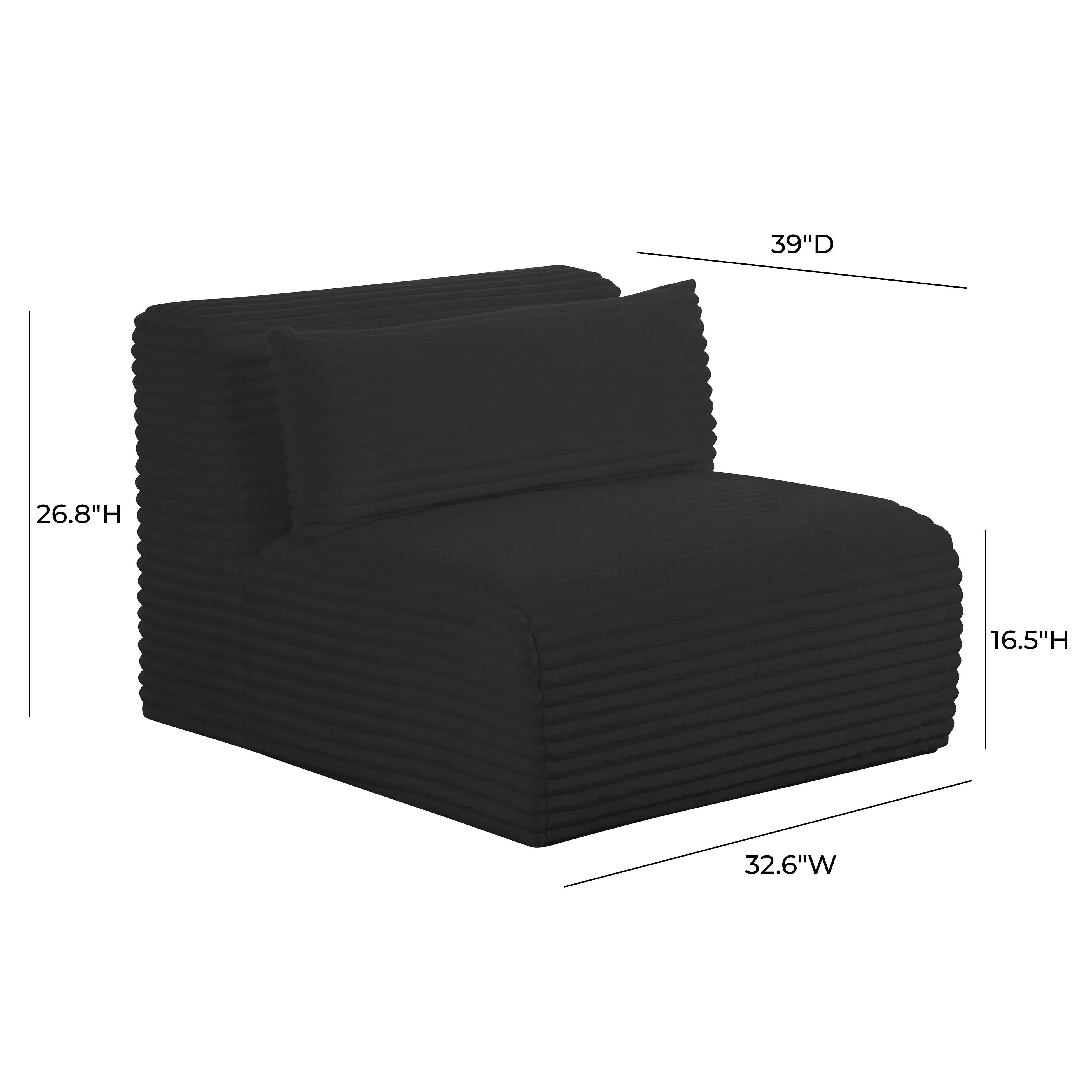 Tarra Fluffy Oversized Corduroy Modular Armless Chair 24 Tarra Fluffy Oversized Corduroy Modular Armless Chair