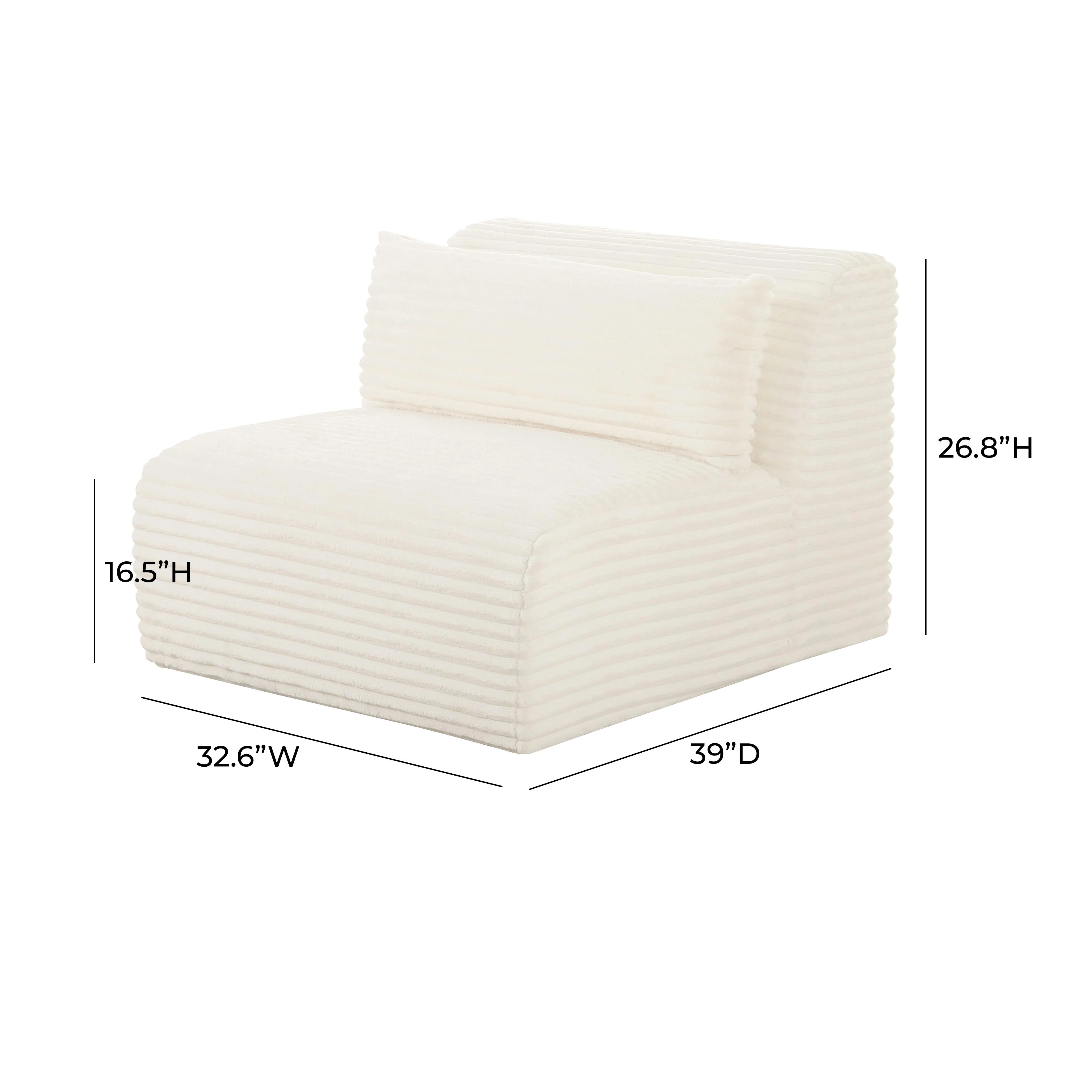 Tarra Fluffy Oversized Corduroy Modular Armless Chair 18 Tarra Fluffy Oversized Corduroy Modular Armless Chair