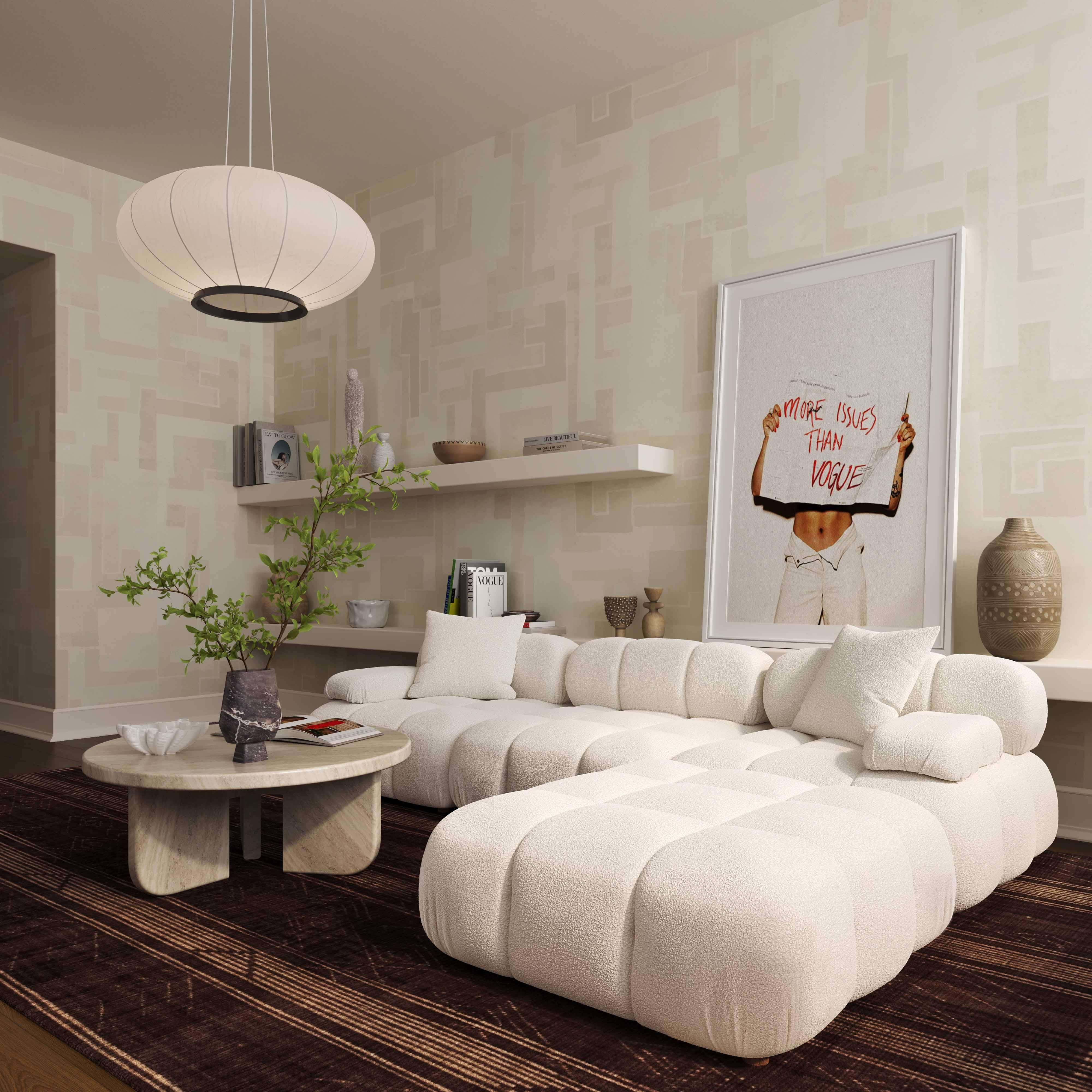 Calliope Vegan Shearling Modular Sectional 21 Calliope Vegan Shearling Modular Sectional