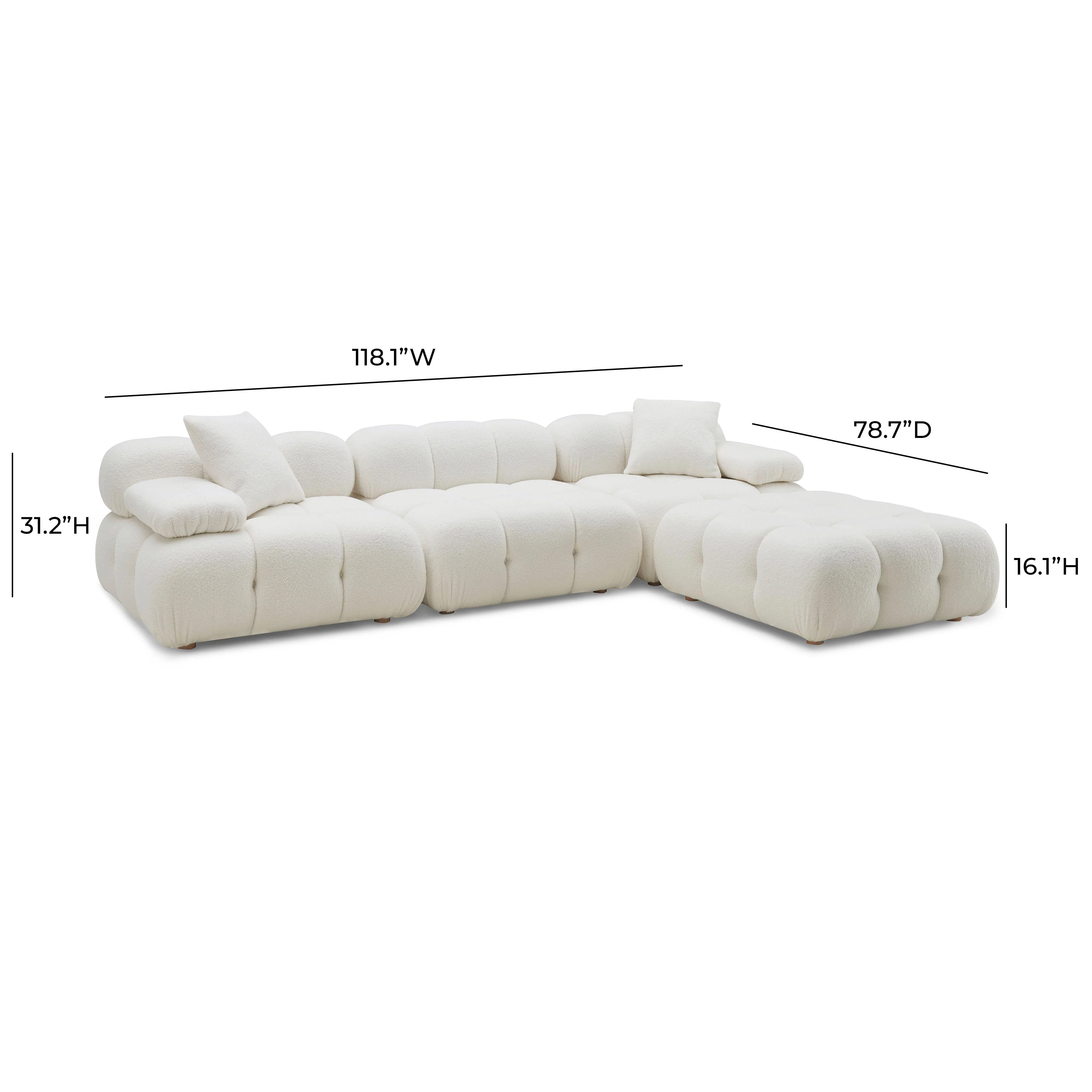 Calliope Vegan Shearling Modular Sectional 28 Calliope Vegan Shearling Modular Sectional