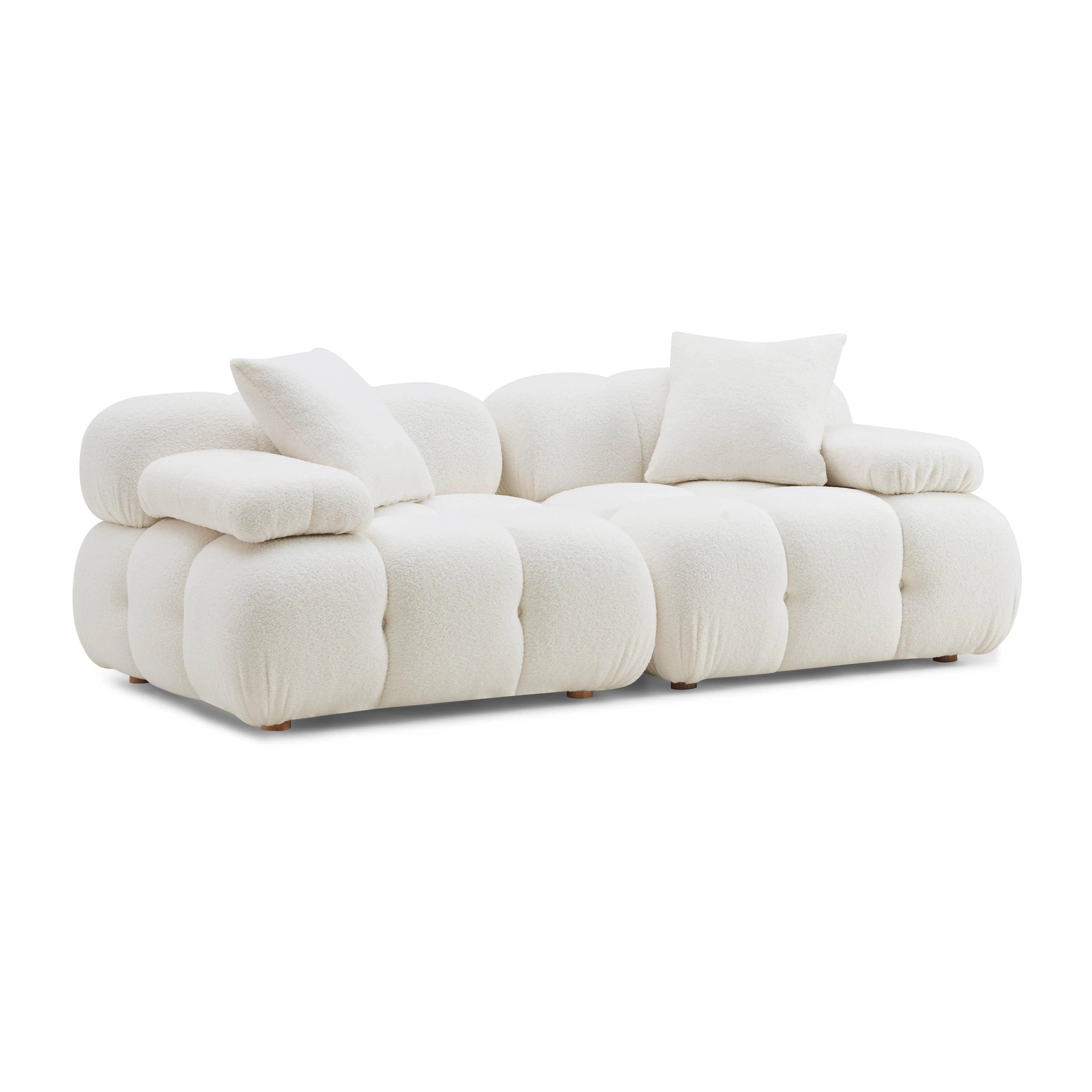Calliope Vegan Shearling Modular Loveseat 1 Calliope Vegan Shearling Modular Loveseat
