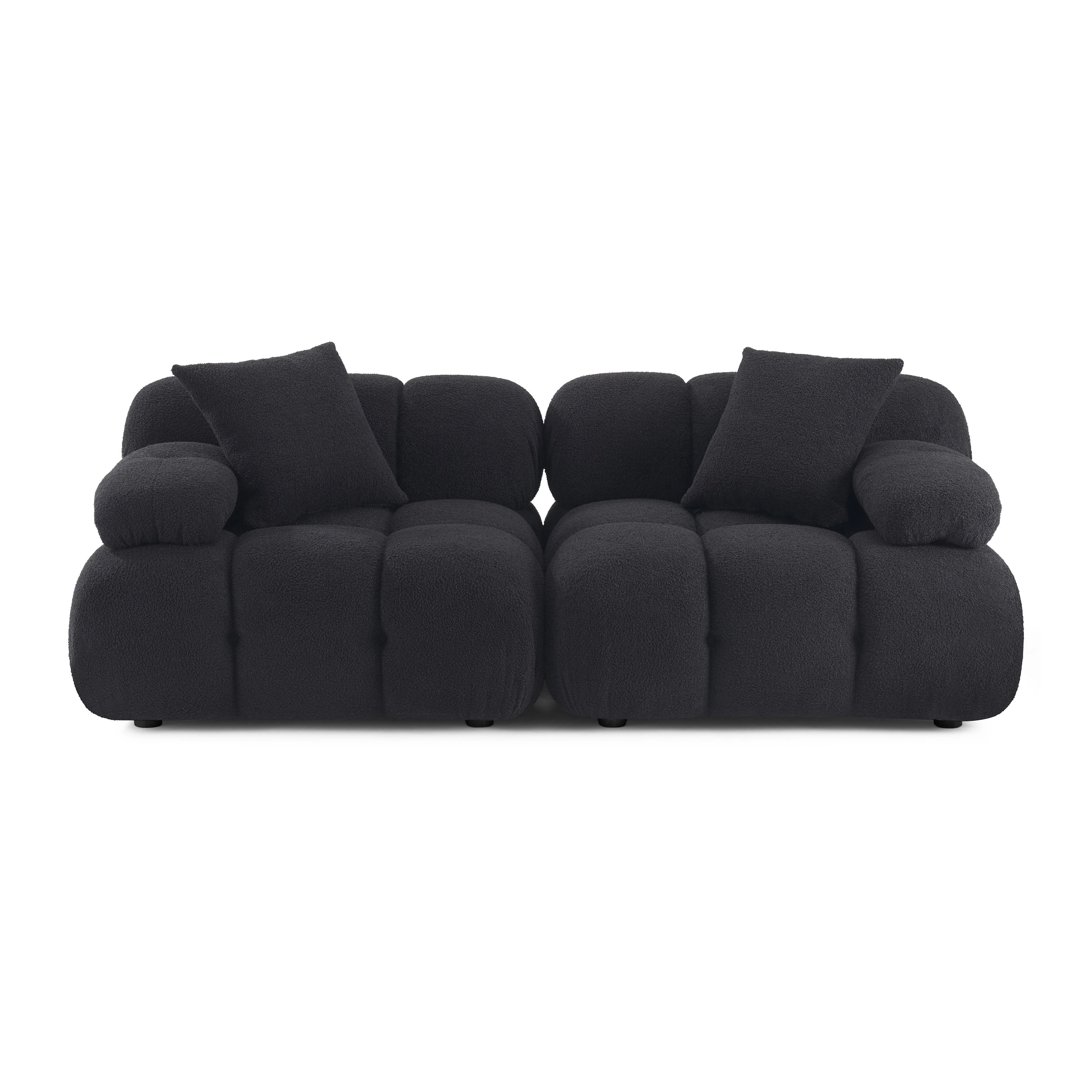 Calliope Vegan Shearling Modular Loveseat 24 Calliope Vegan Shearling Modular Loveseat