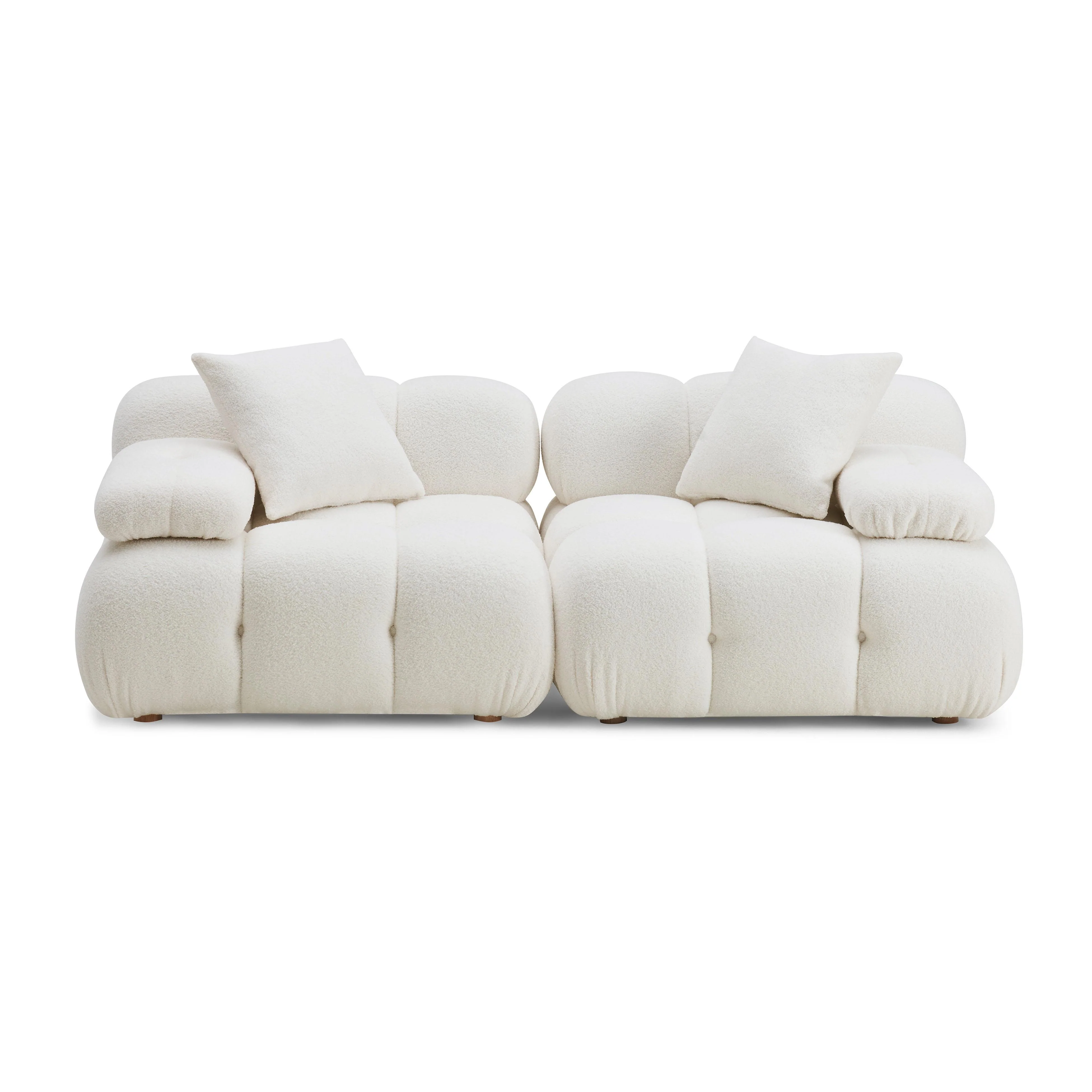 Calliope Vegan Shearling Modular Loveseat 16 Calliope Vegan Shearling Modular Loveseat