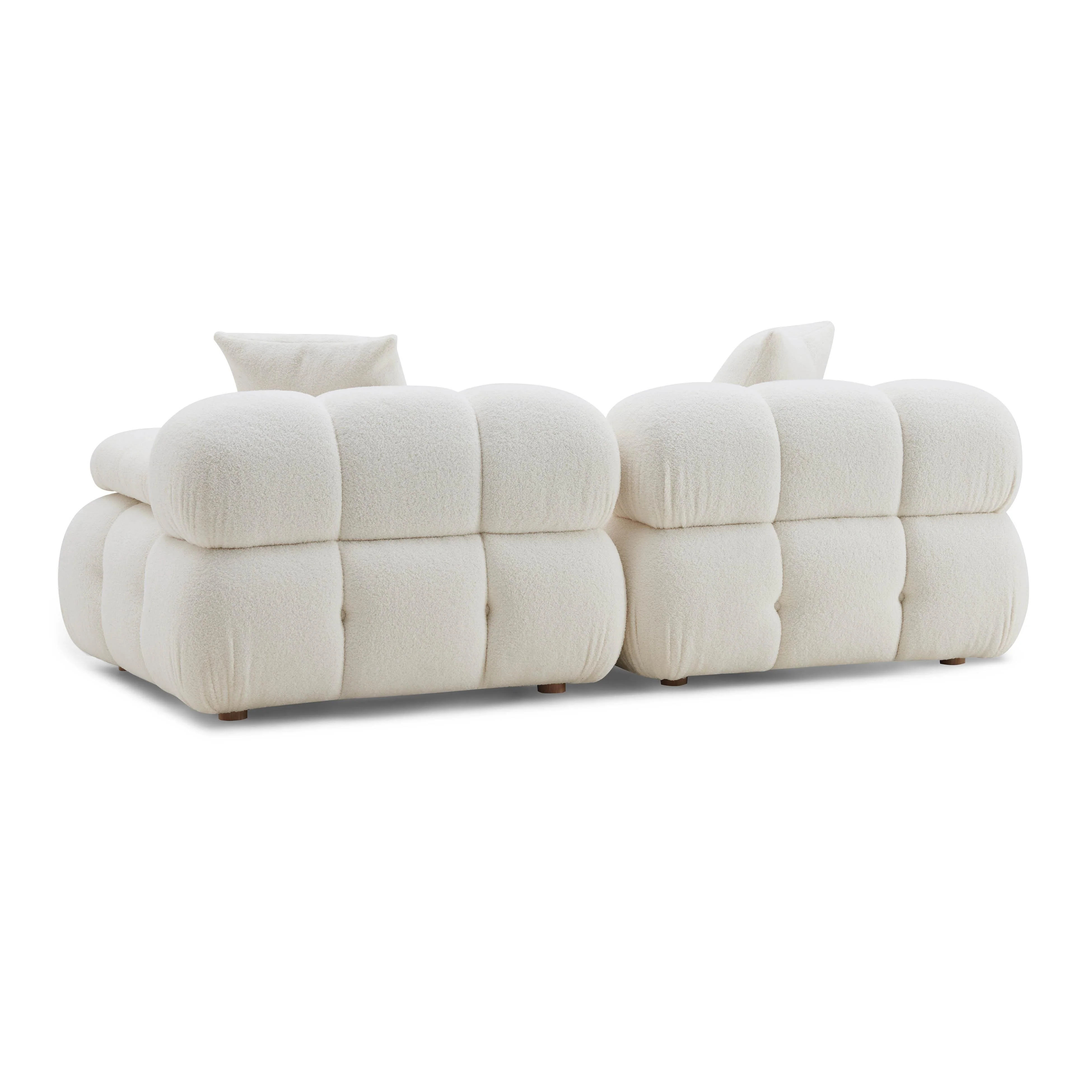 Calliope Vegan Shearling Modular Loveseat 17 Calliope Vegan Shearling Modular Loveseat