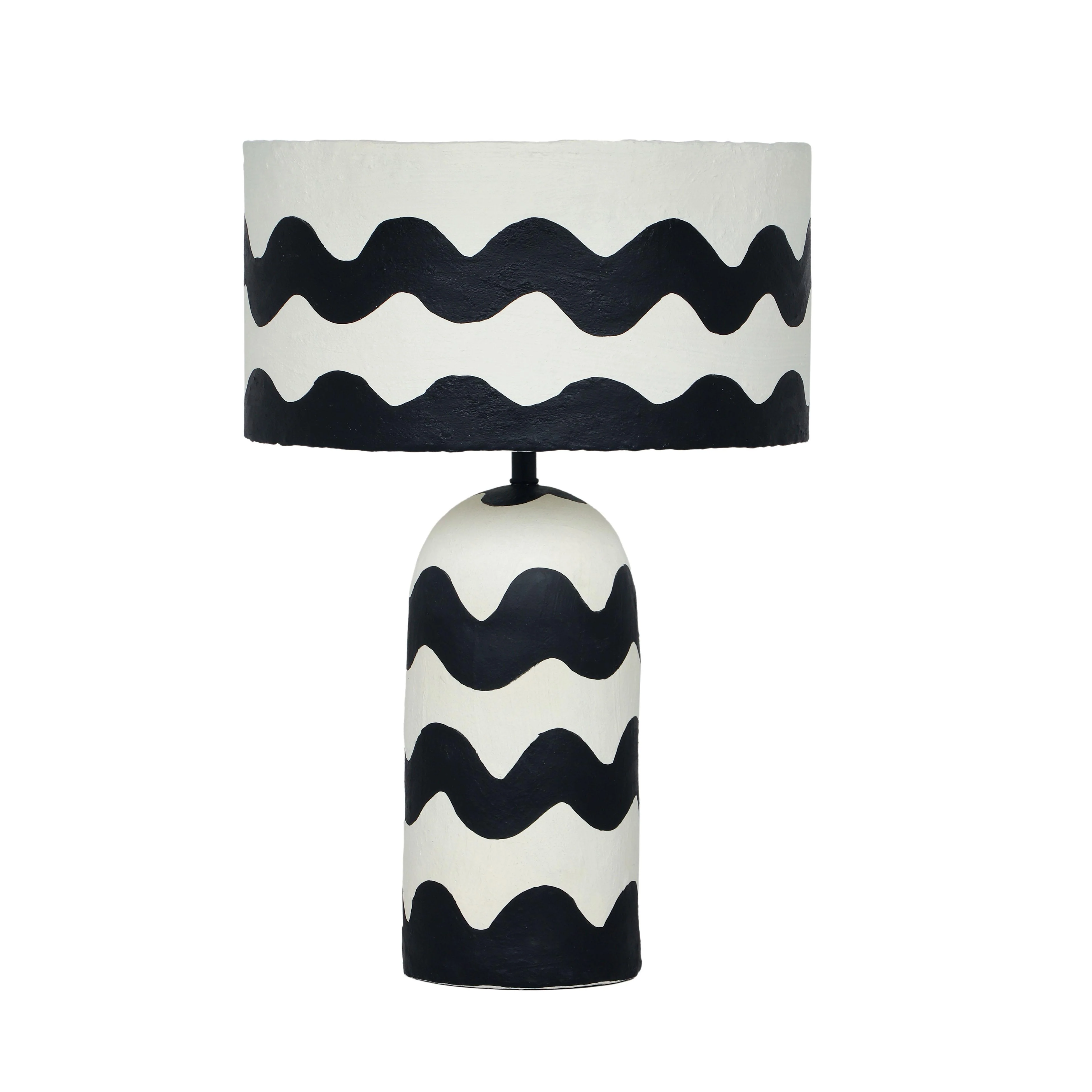 Tropea Black Waves Papier Mache Table Lamp 1 Tropea Black Waves Papier Mache Table Lamp