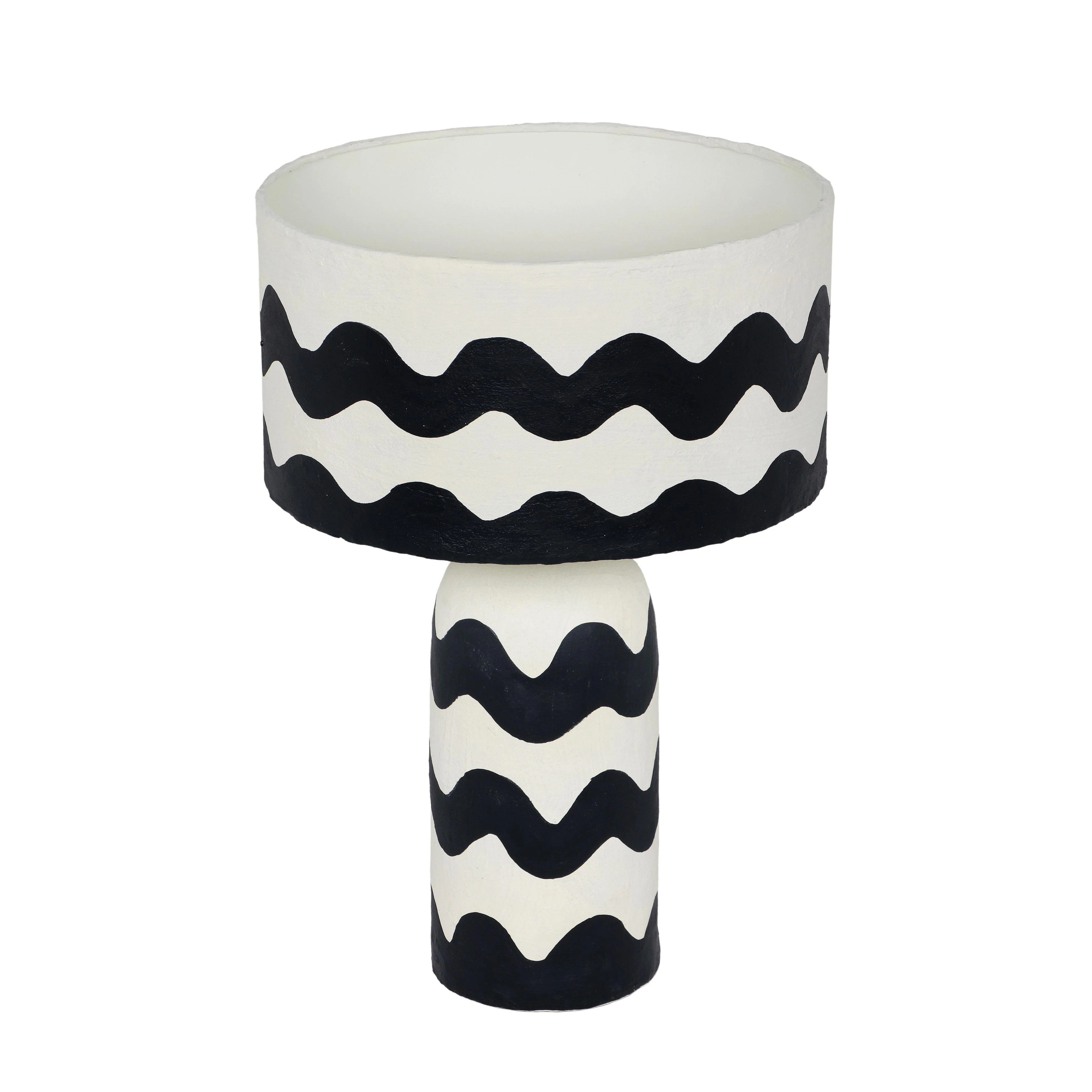 Tropea Black Waves Papier Mache Table Lamp 9 Tropea Black Waves Papier Mache Table Lamp