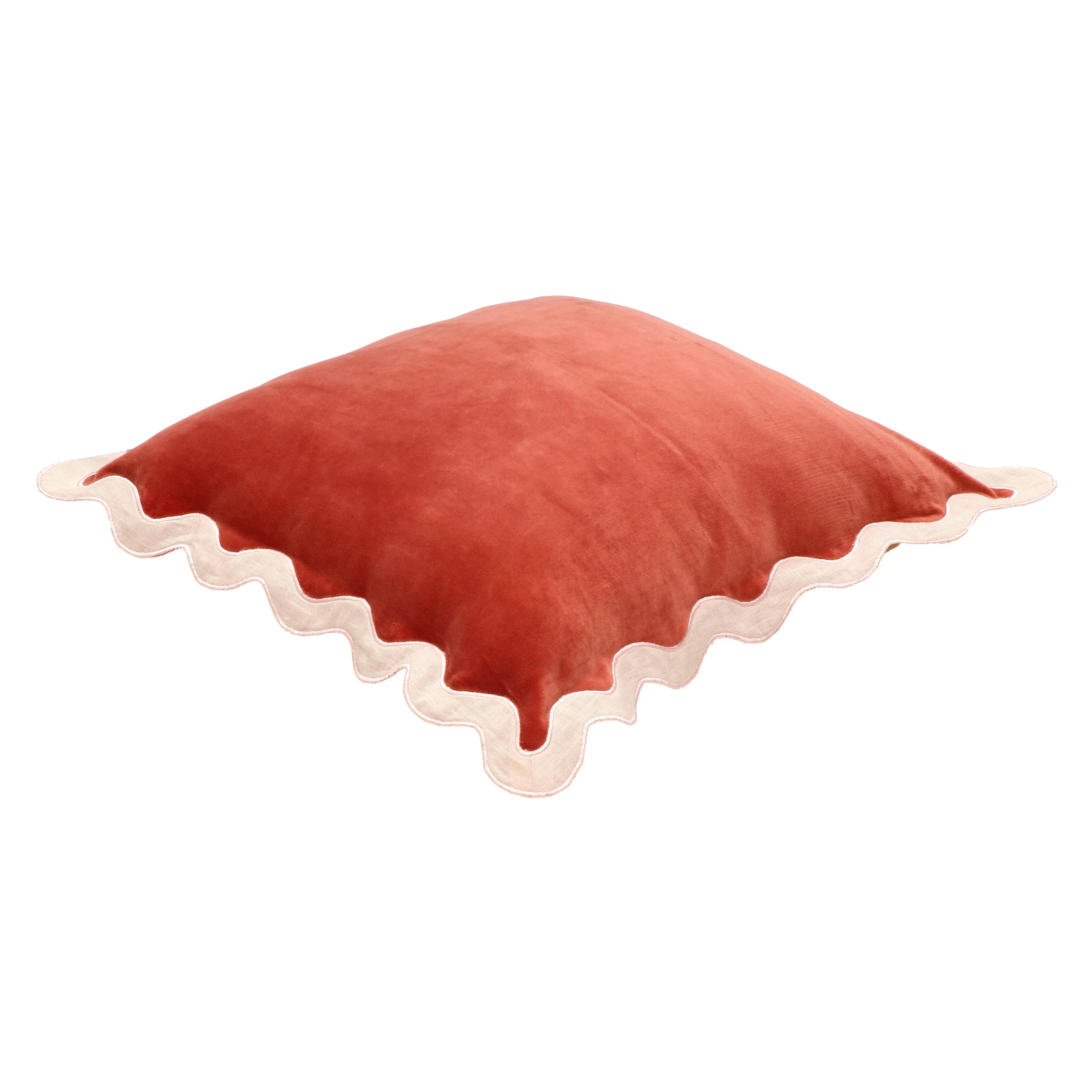 Scalloped Edge 24" Square Throw Pillow Cover 101 Scalloped Edge 24" Square Throw Pillow Cover