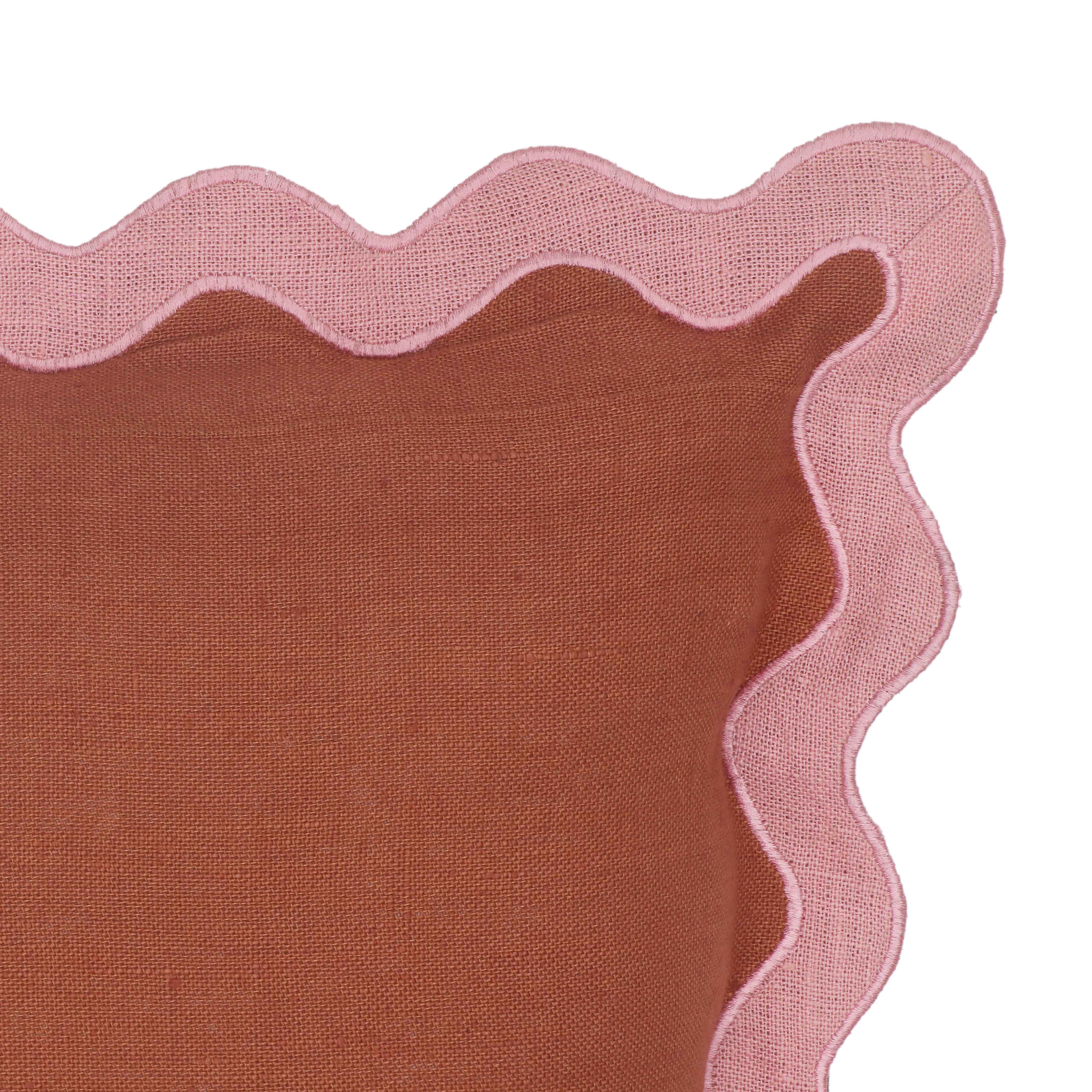 Scalloped Edge 24" Square Throw Pillow Cover 131 Scalloped Edge 24" Square Throw Pillow Cover