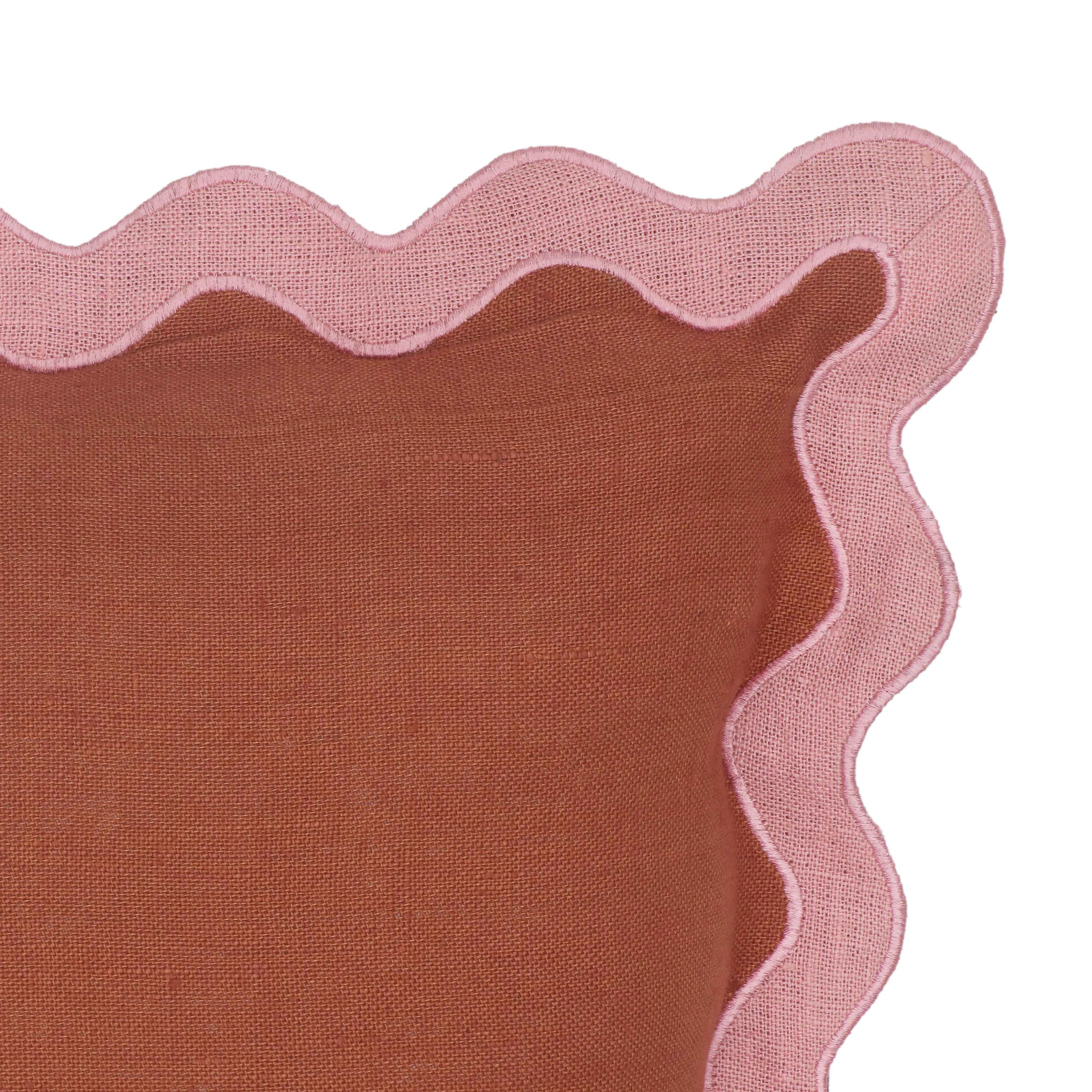 Scalloped Edge 24" Square Throw Pillow Cover 136 Scalloped Edge 24" Square Throw Pillow Cover