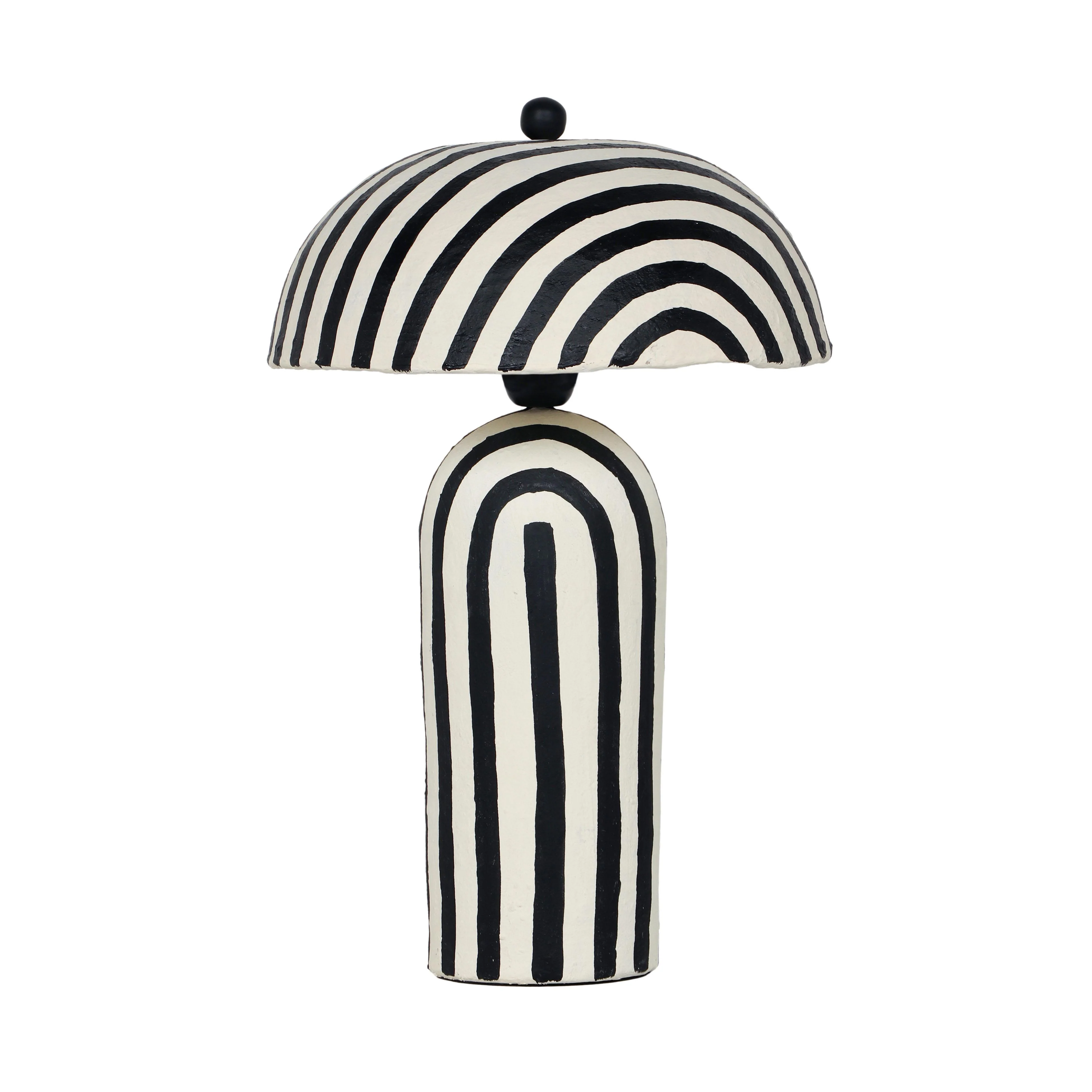 Maiori Striped Papier Mache Table Lamp 1 Maiori Striped Papier Mache Table Lamp