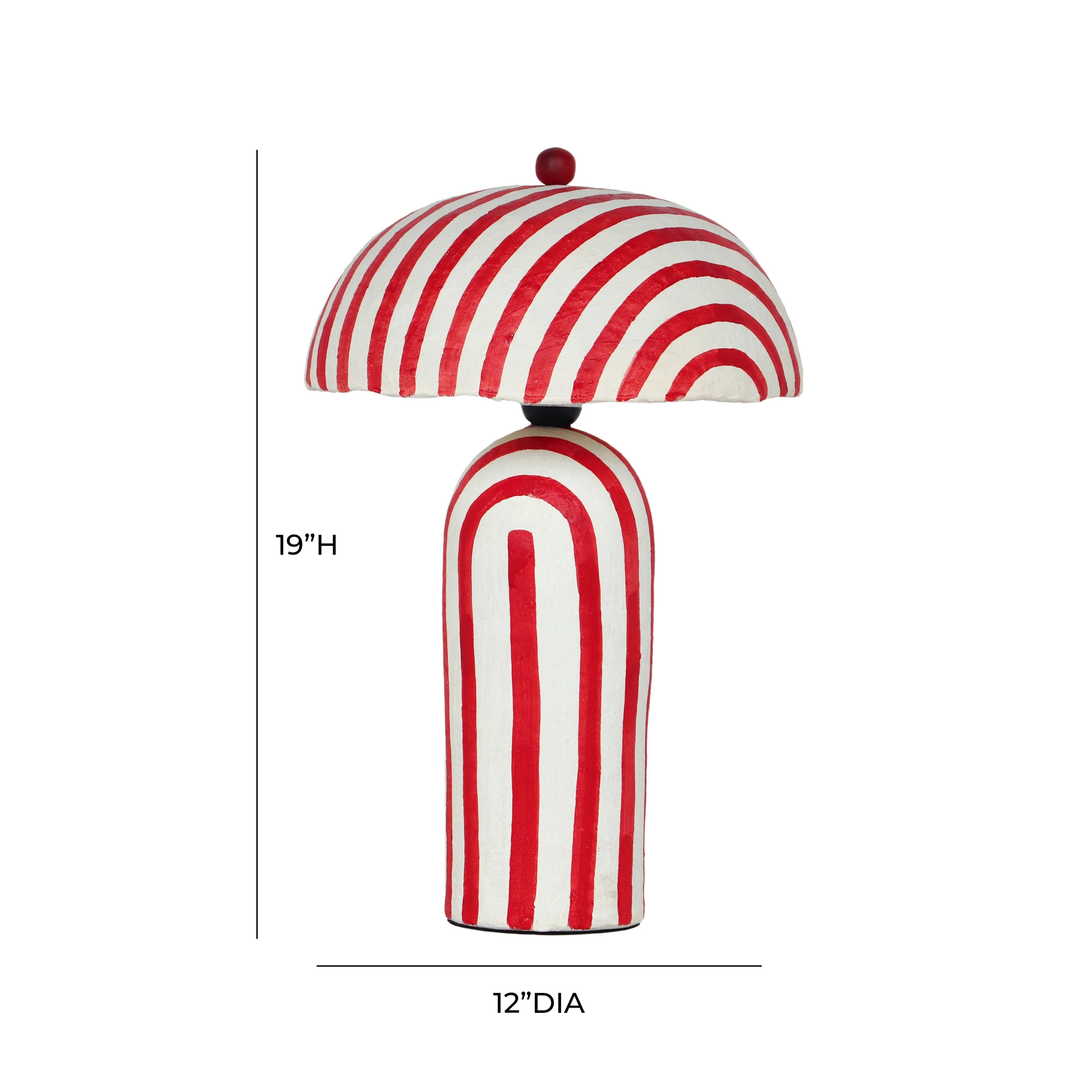 Maiori Striped Papier Mache Table Lamp 31 Maiori Striped Papier Mache Table Lamp