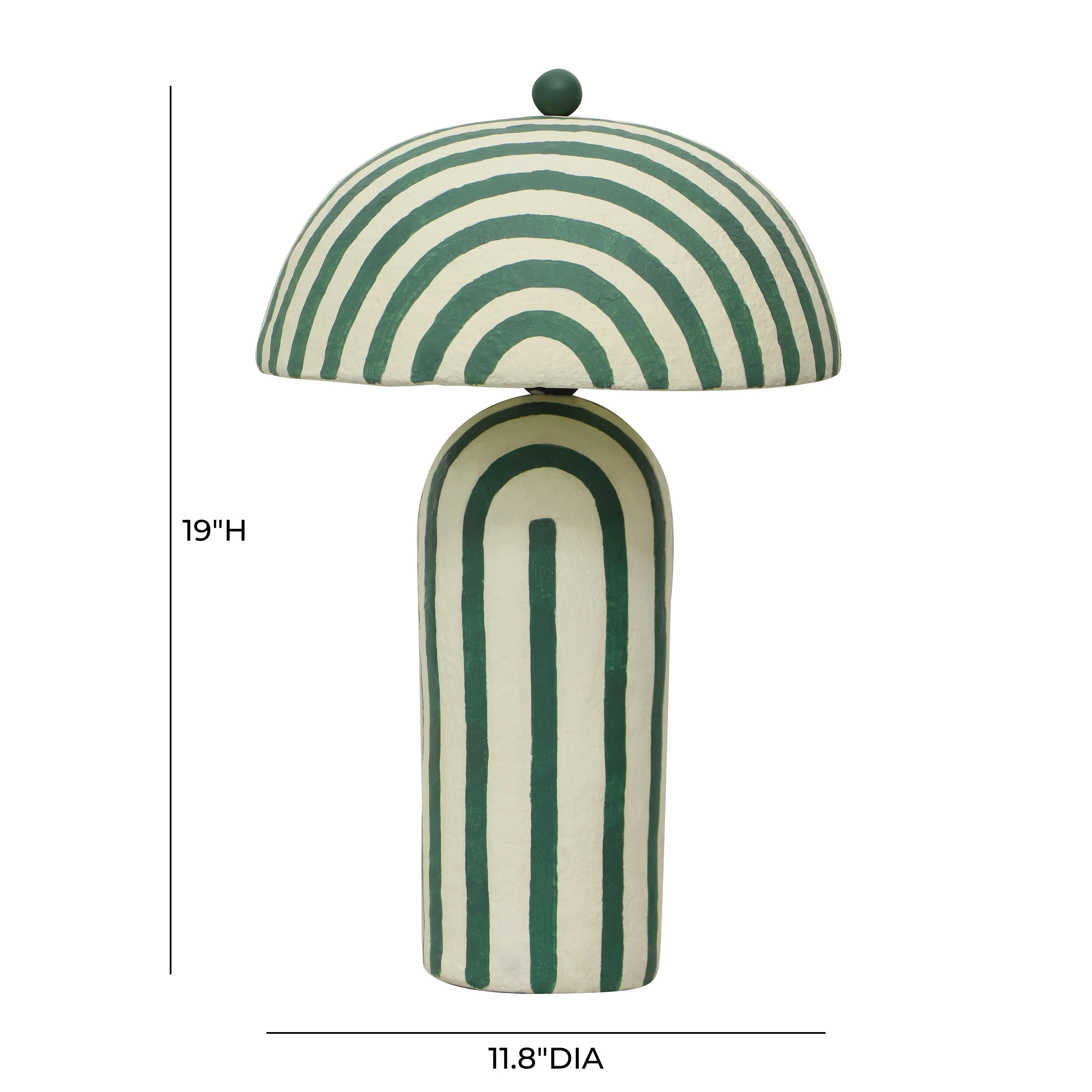 Maiori Striped Papier Mache Table Lamp 36 Maiori Striped Papier Mache Table Lamp
