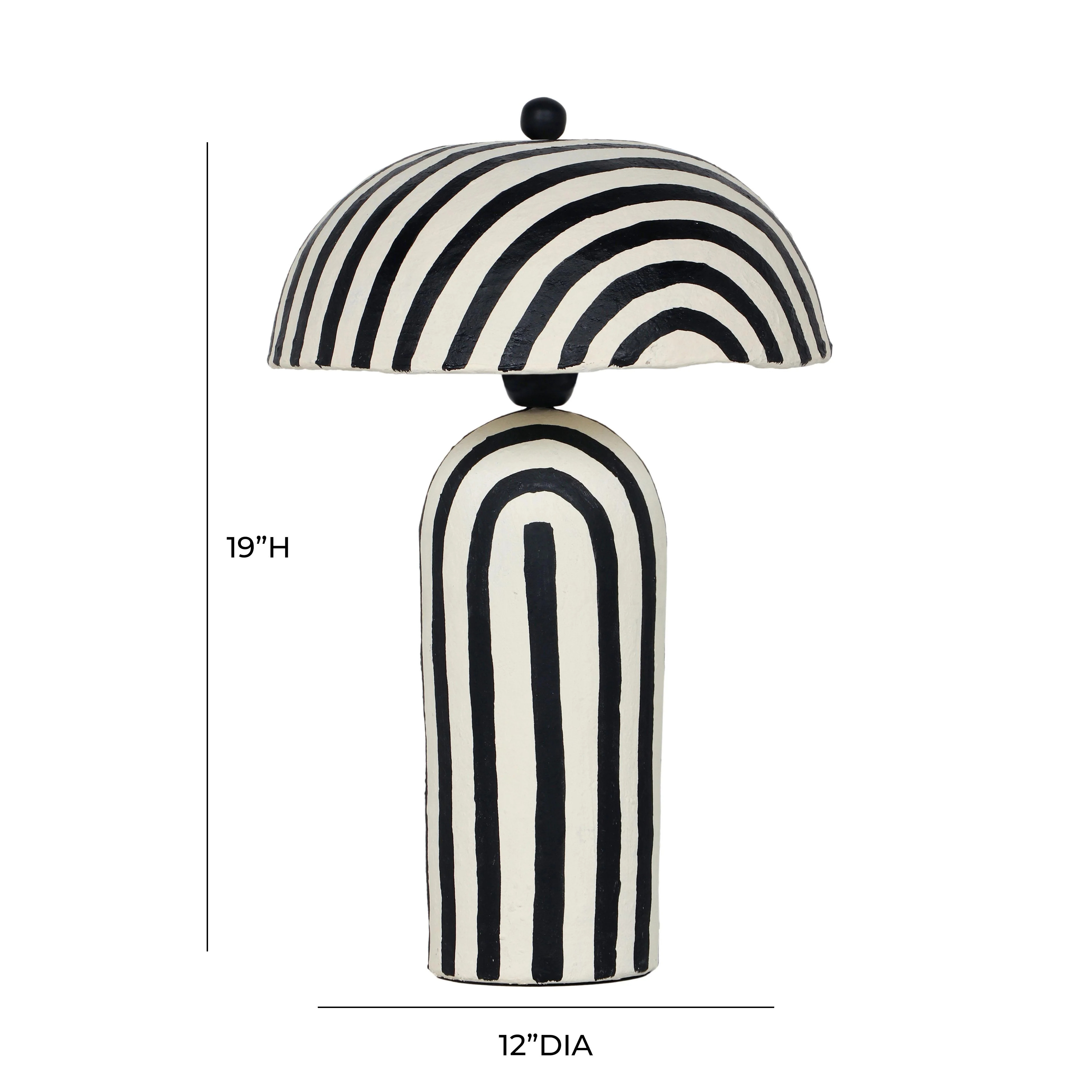 Maiori Striped Papier Mache Table Lamp 24 Maiori Striped Papier Mache Table Lamp