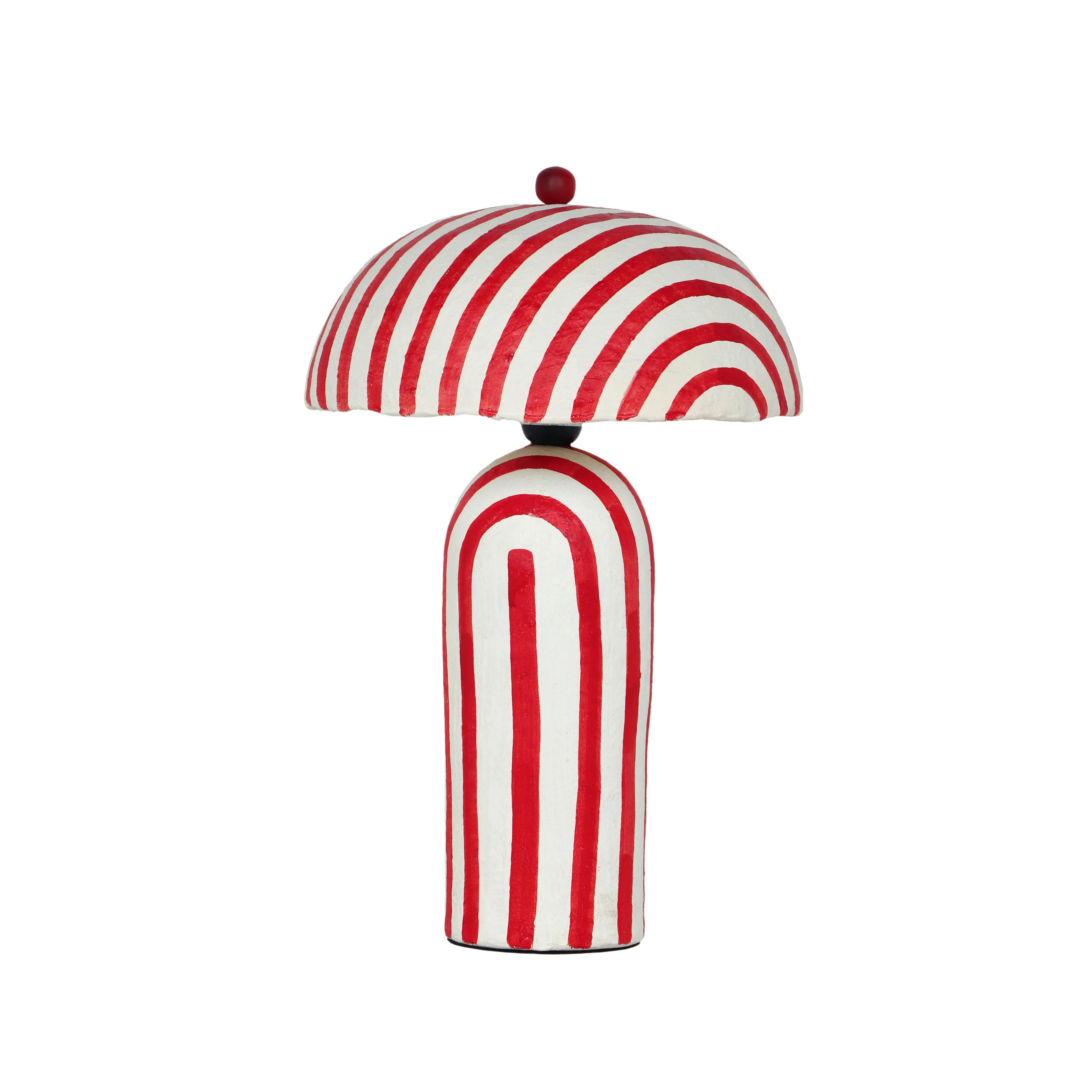 Maiori Striped Papier Mache Table Lamp 26 Maiori Striped Papier Mache Table Lamp