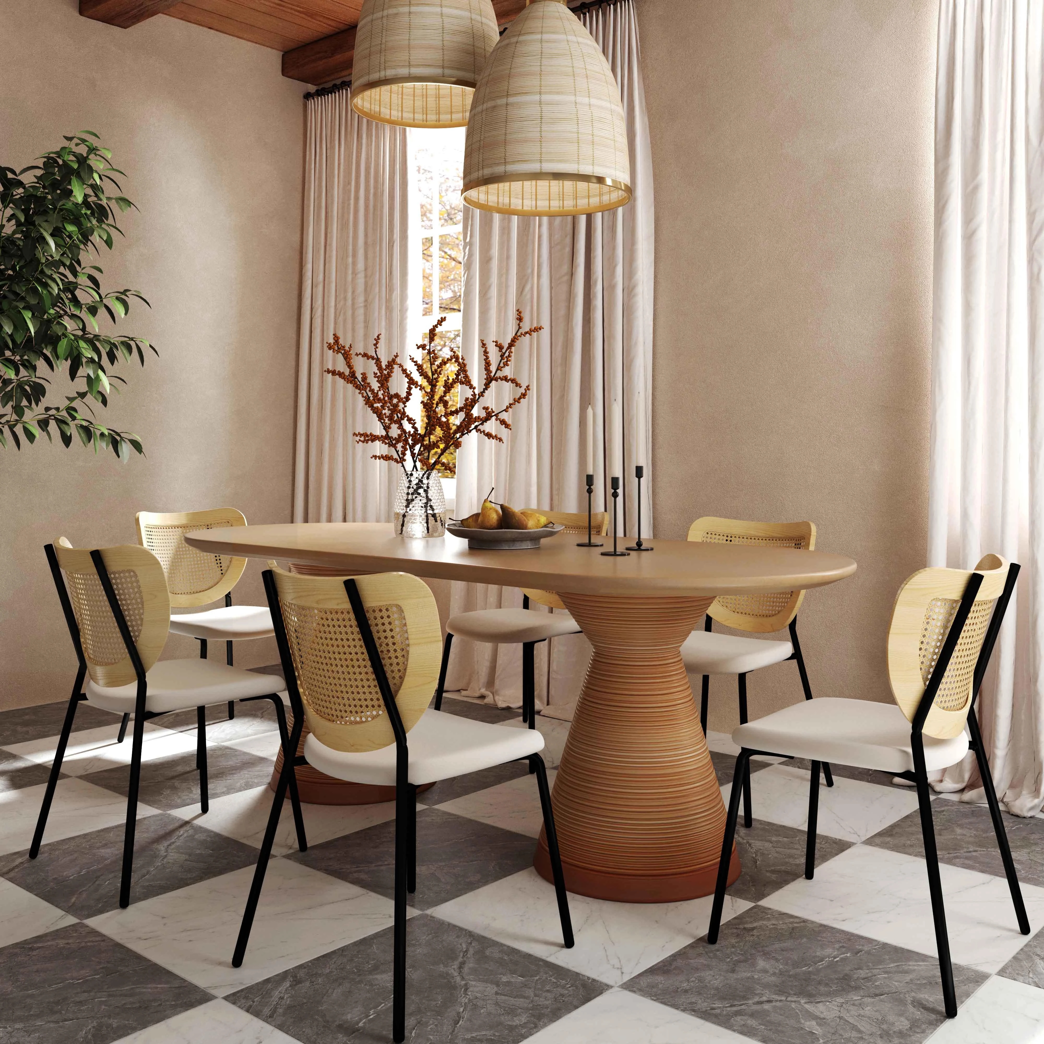 Nessie Natural Rattan Dining Chair - Set of 2 9 Nessie Natural Rattan Dining Chair - Set of 2