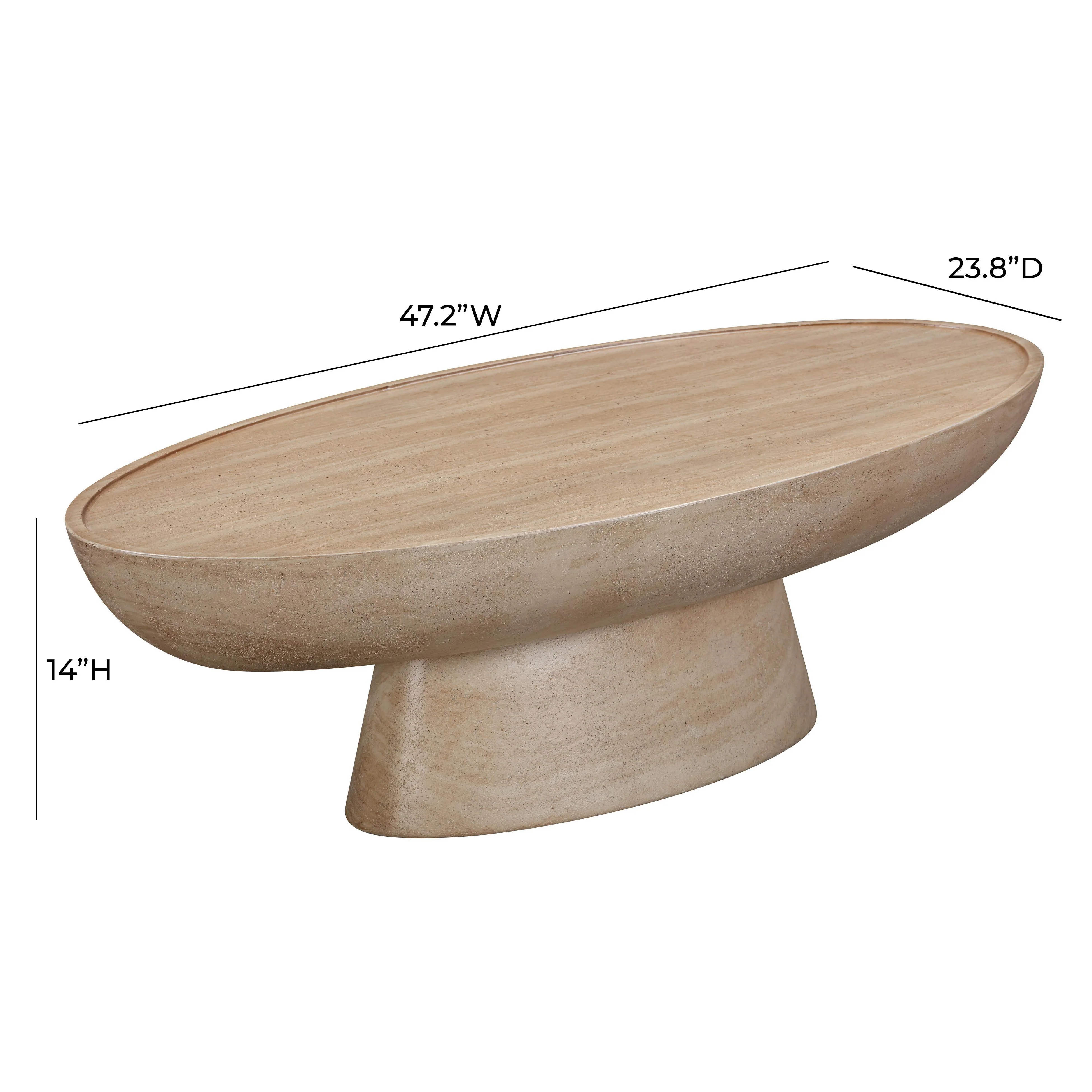 Eclipse Textured Faux Travertine Indoor / Outdoor Coffee Table 14 Eclipse Textured Faux Travertine Indoor / Outdoor Coffee Table