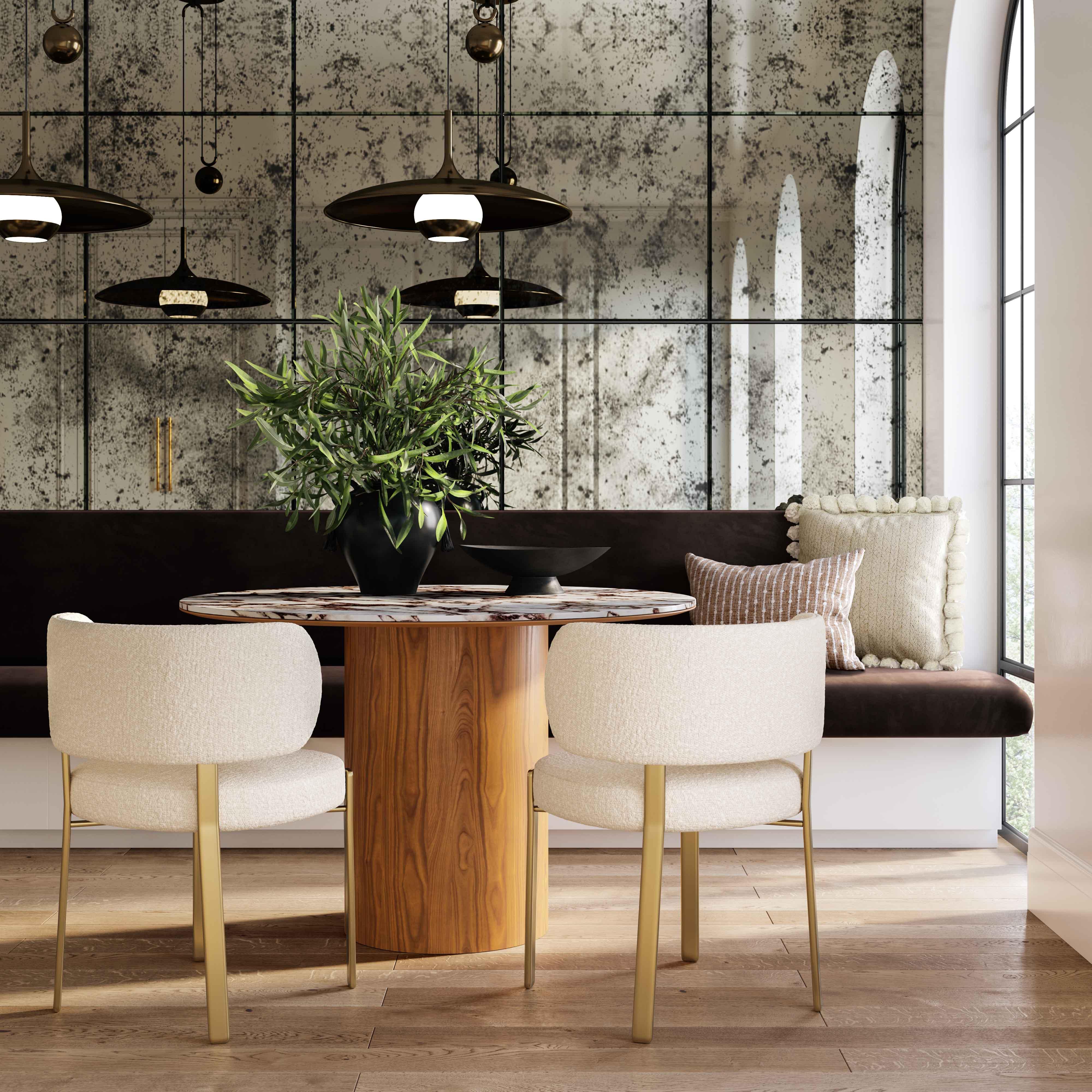 Tamara Marble Ceramic 47" Round Dinette Table 8 Tamara Marble Ceramic 47" Round Dinette Table