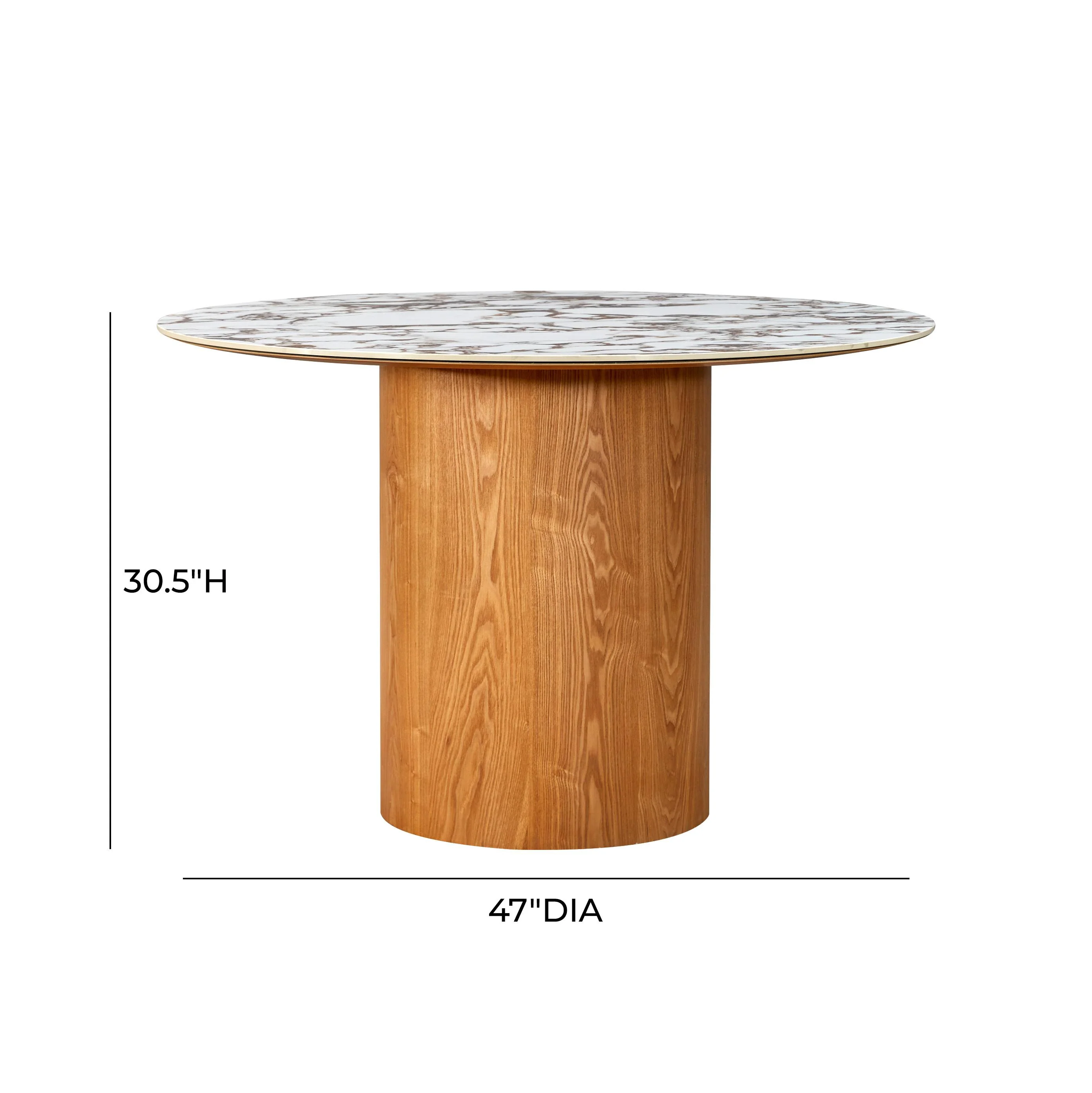 Tamara Marble Ceramic 47" Round Dinette Table 12 Tamara Marble Ceramic 47" Round Dinette Table