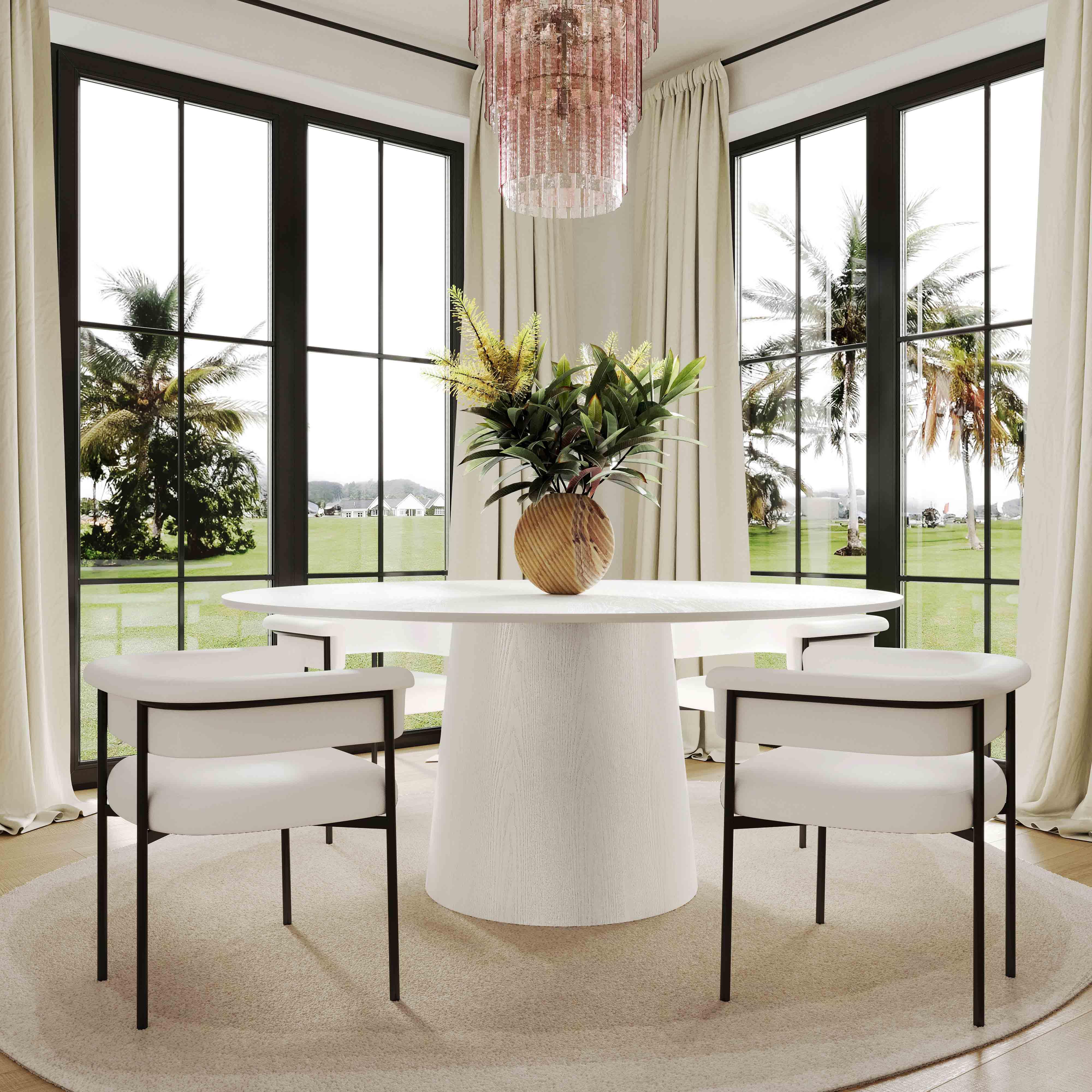 Pauline White Ash 62" Round Dining Table 8 Pauline White Ash 62" Round Dining Table