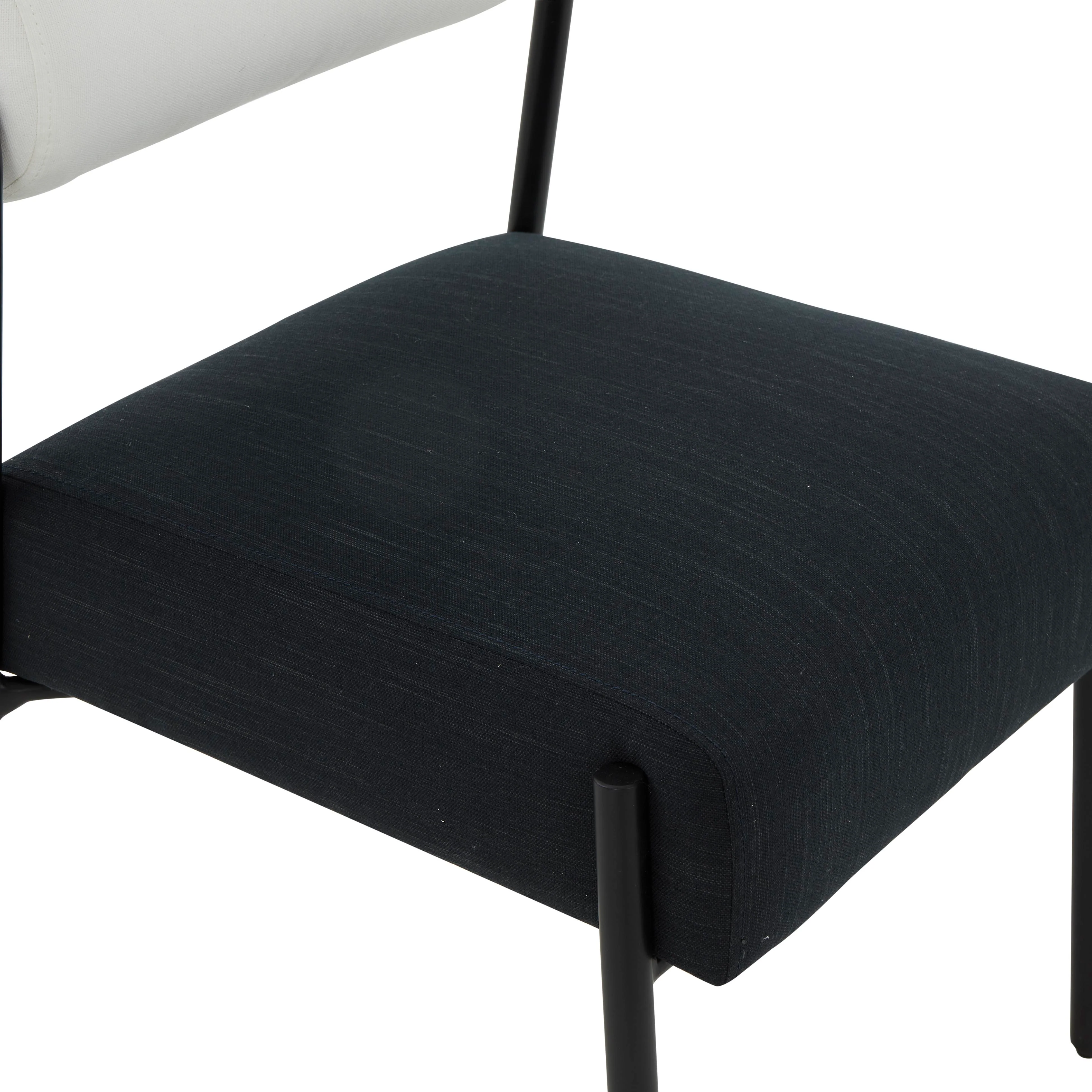 Jolene Cream and Black Performance Linen Dining Chair - Set of 2 13 Jolene Cream and Black Performance Linen Dining Chair - Set of 2