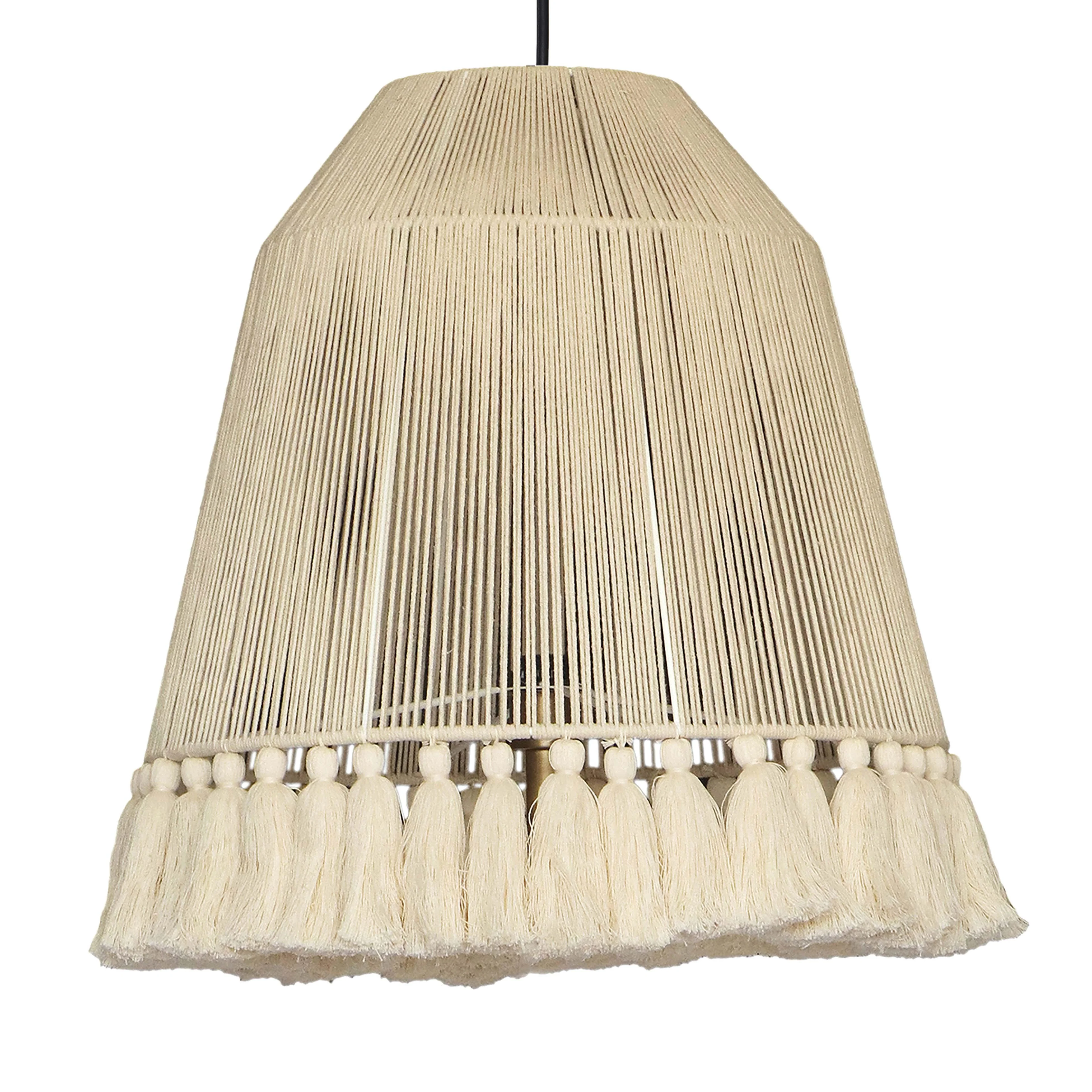 Helen White Cotton Tasseled Pendant Lamp 22 Helen White Cotton Tasseled Pendant Lamp