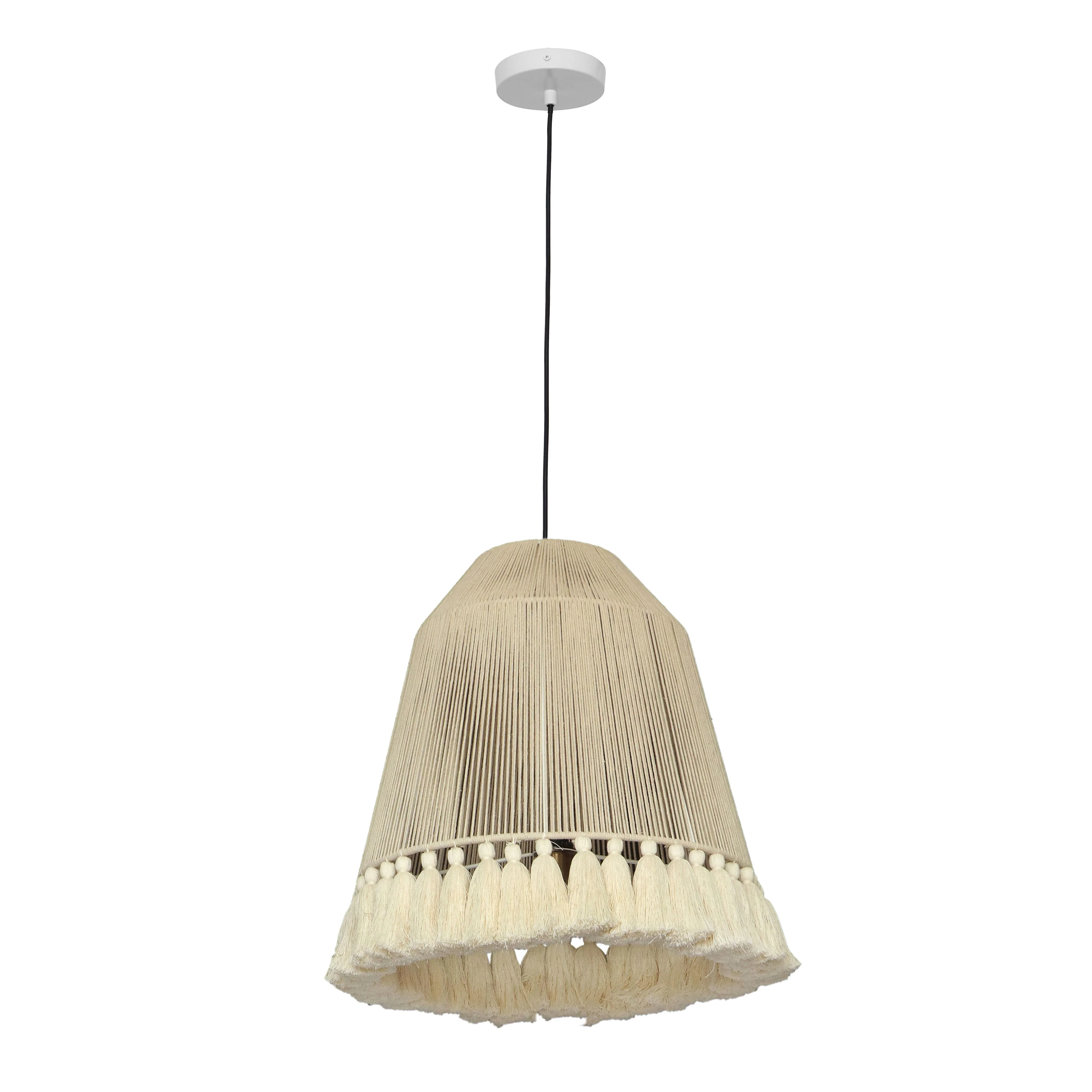 Helen White Cotton Tasseled Pendant Lamp 15 Helen White Cotton Tasseled Pendant Lamp
