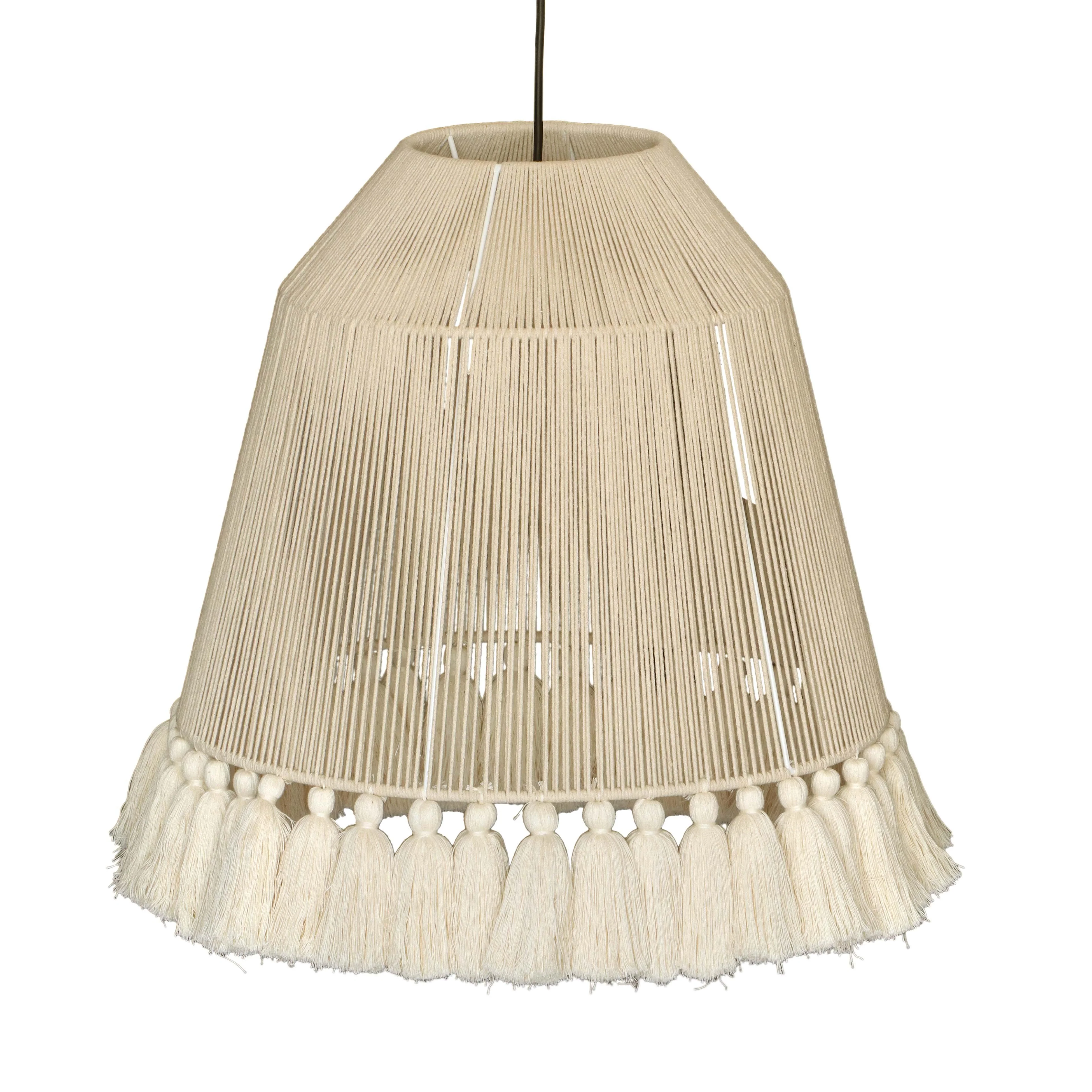 Helen White Cotton Tasseled Pendant Lamp 16 Helen White Cotton Tasseled Pendant Lamp